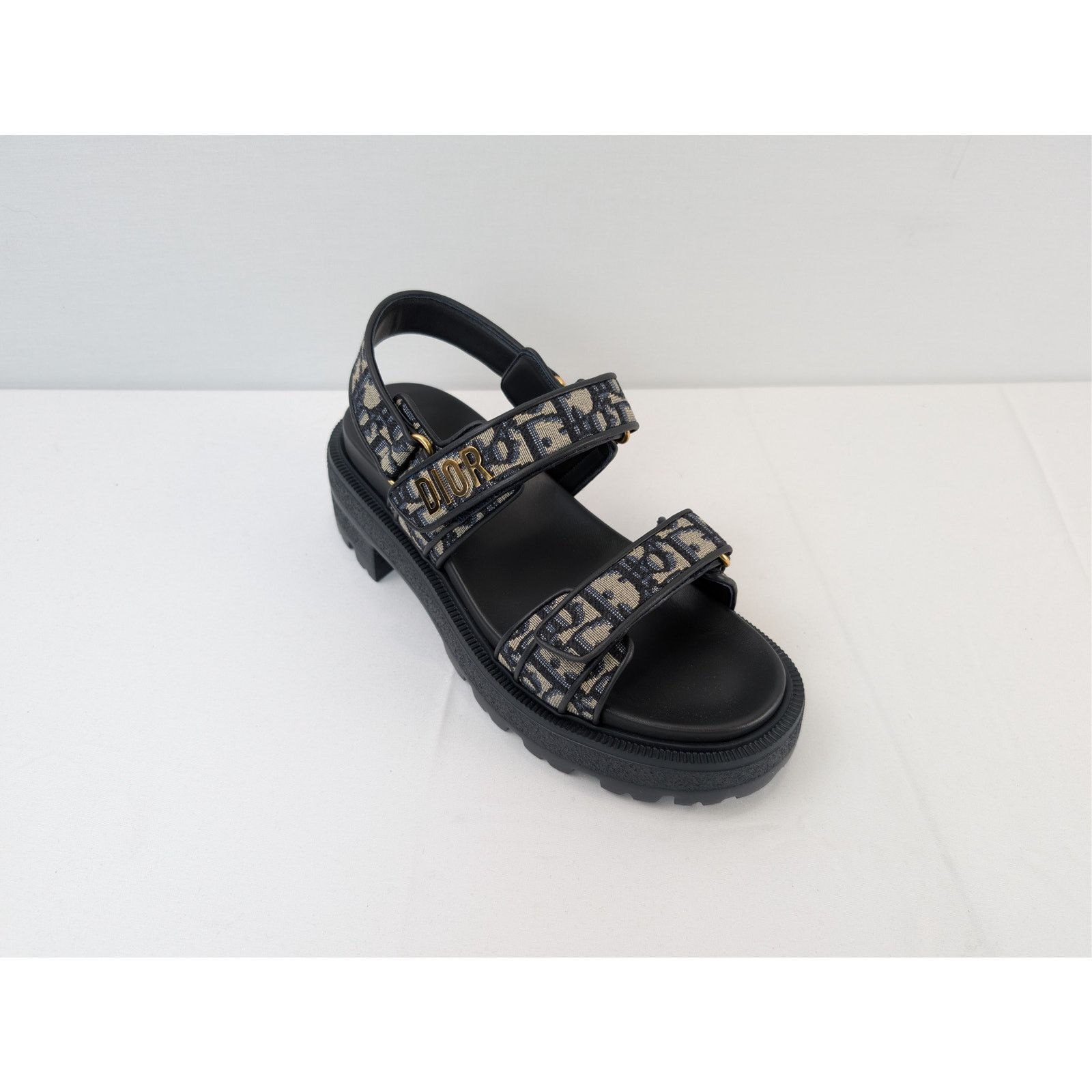 Dior o1rshd1 Oblique Fabric canvas Dioract platform sandal black Size US 8 / IT 38 - 3 Thumbnail