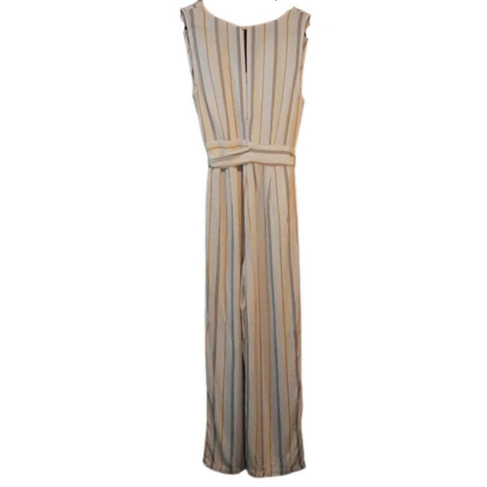 BB Dakota BB Dakota Rayon Belted Jumpsuit - Stripes - White Multi Size 27" / US 4 / IT 40 - 5 Thumbnail