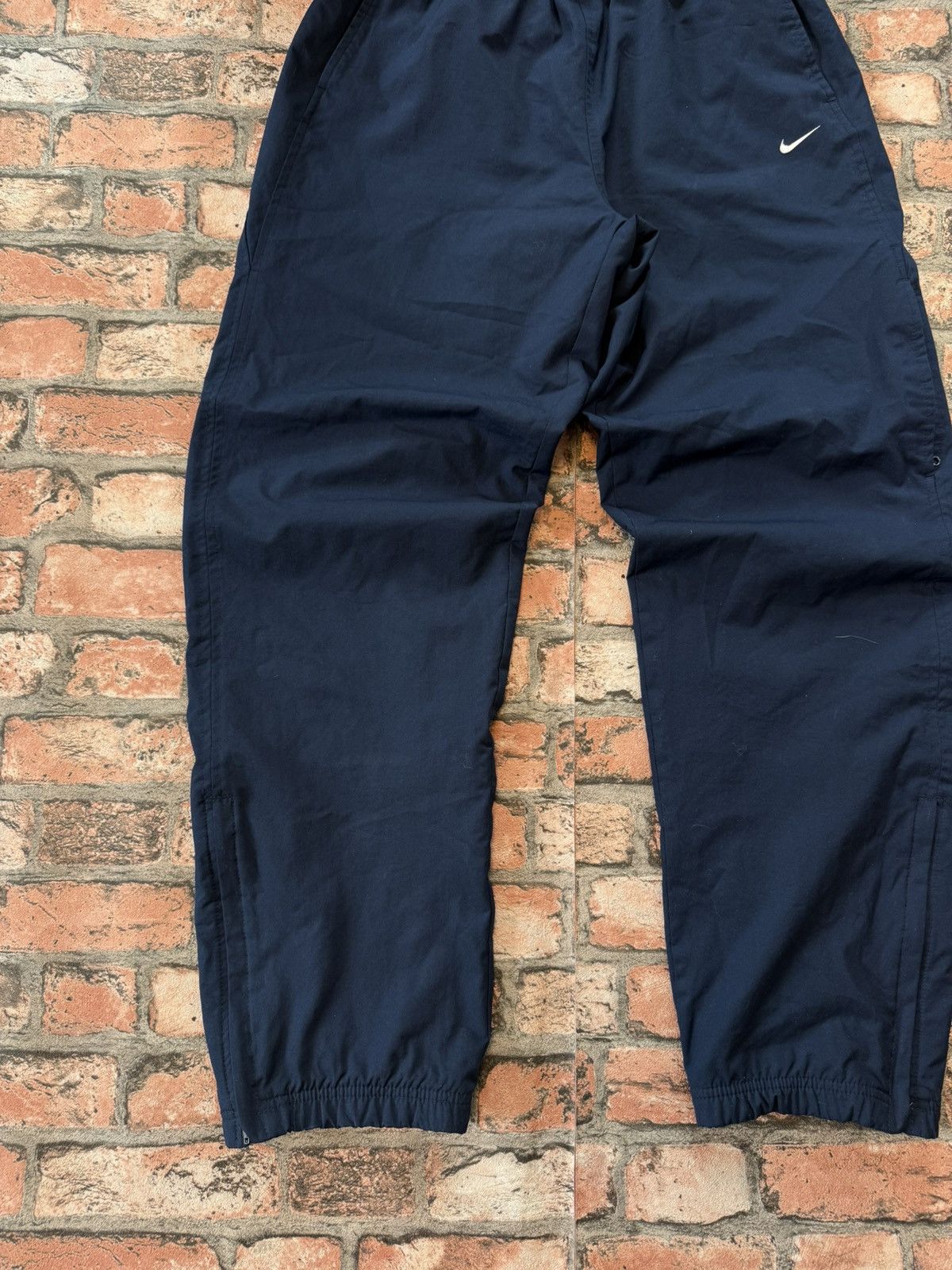 Nike × Vintage 90’s NIKE RARE SWOOSH RETRO Y2K ZIP TRACK NYLON PANTS Size US 32 / EU 48 - 3 Thumbnail