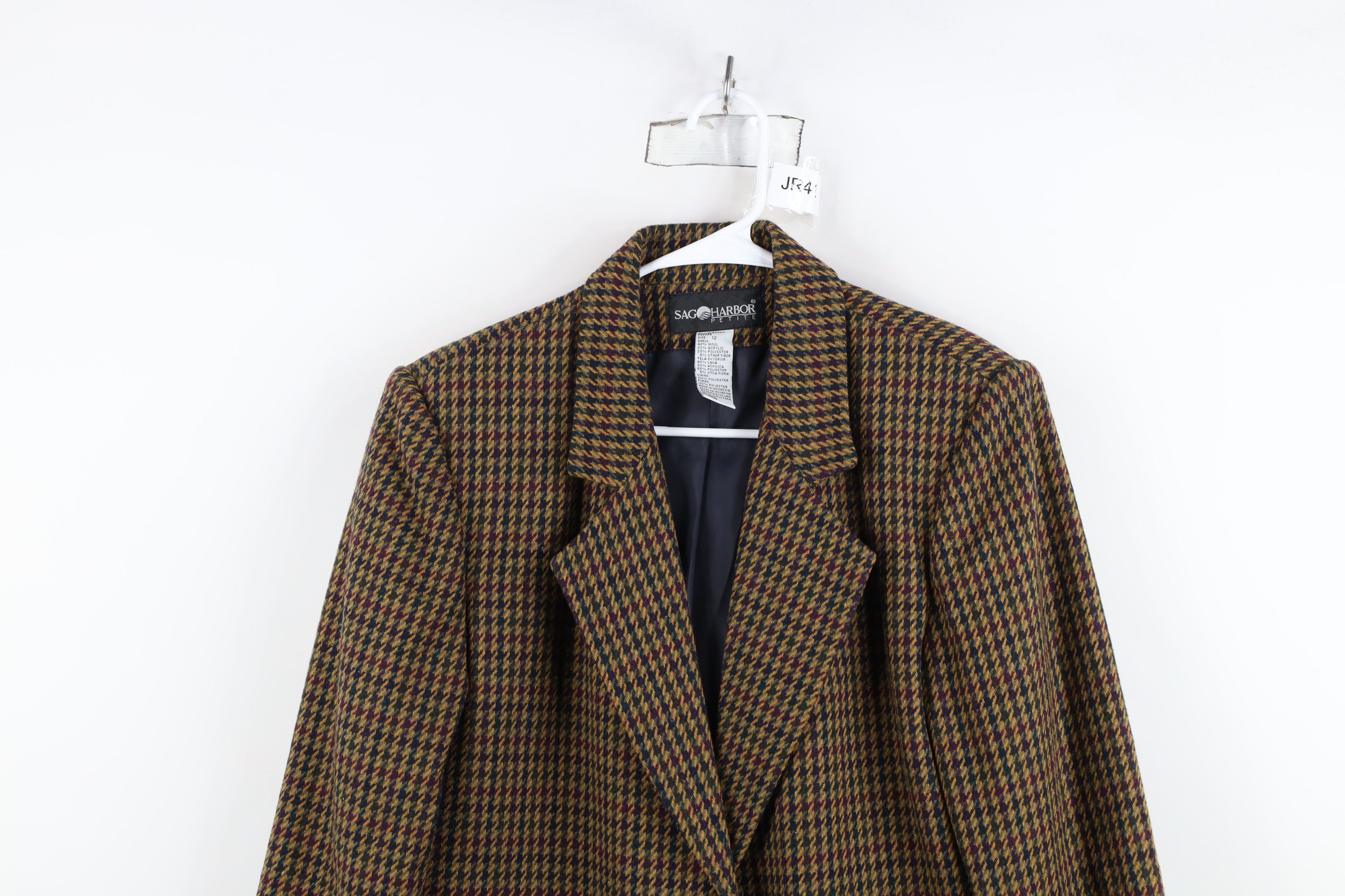 Vintage Vintage 90s Streetwear Houndstooth Wool Suit Blazer Jacket Size XL / US 12-14 / IT 48-50 - 2 Thumbnail