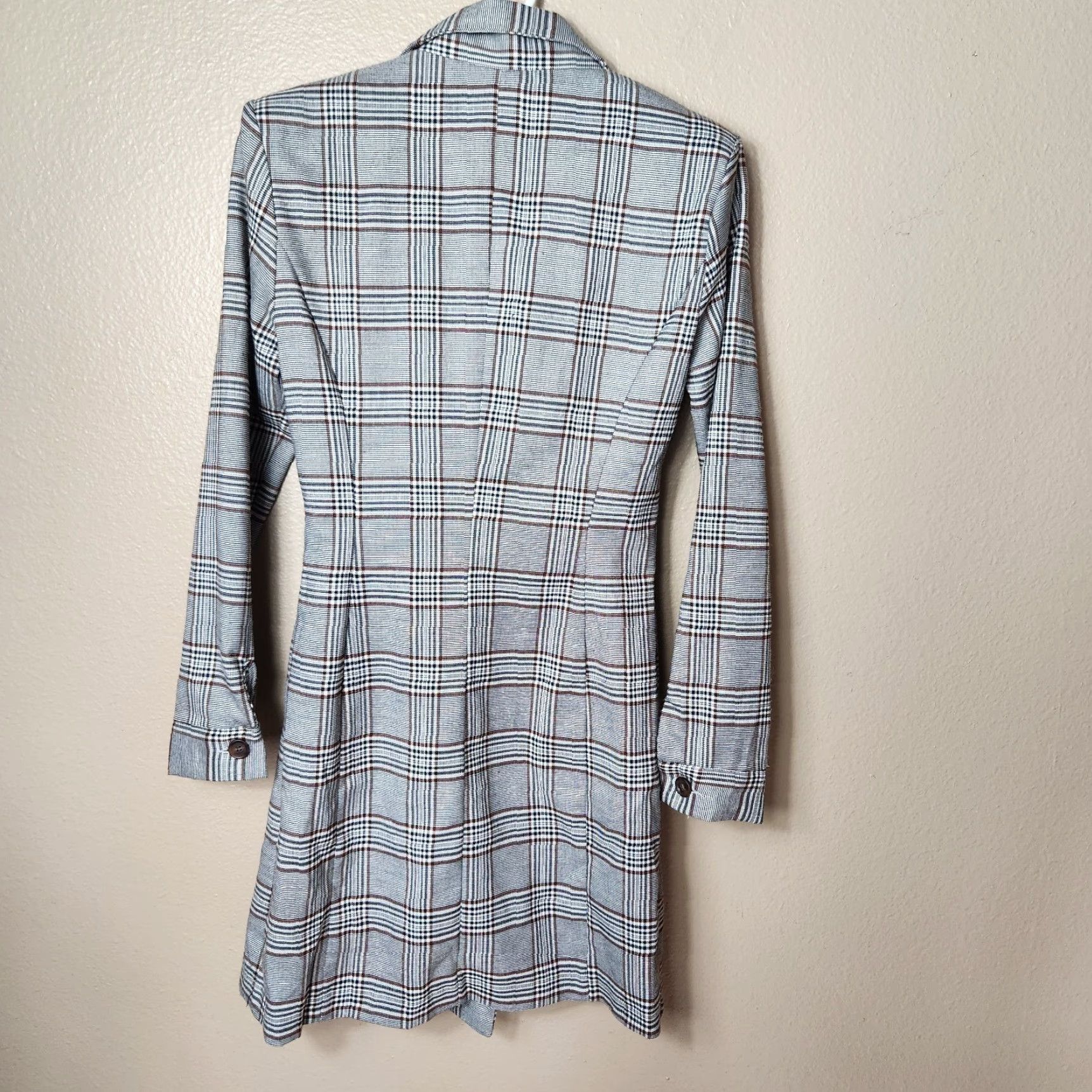 Vintage VINTAGE Magjay Womens Double Breasted Wool/Silk Blend Plaid Trench Dress-Size S Size S / US 4 / IT 40 - 5 Thumbnail