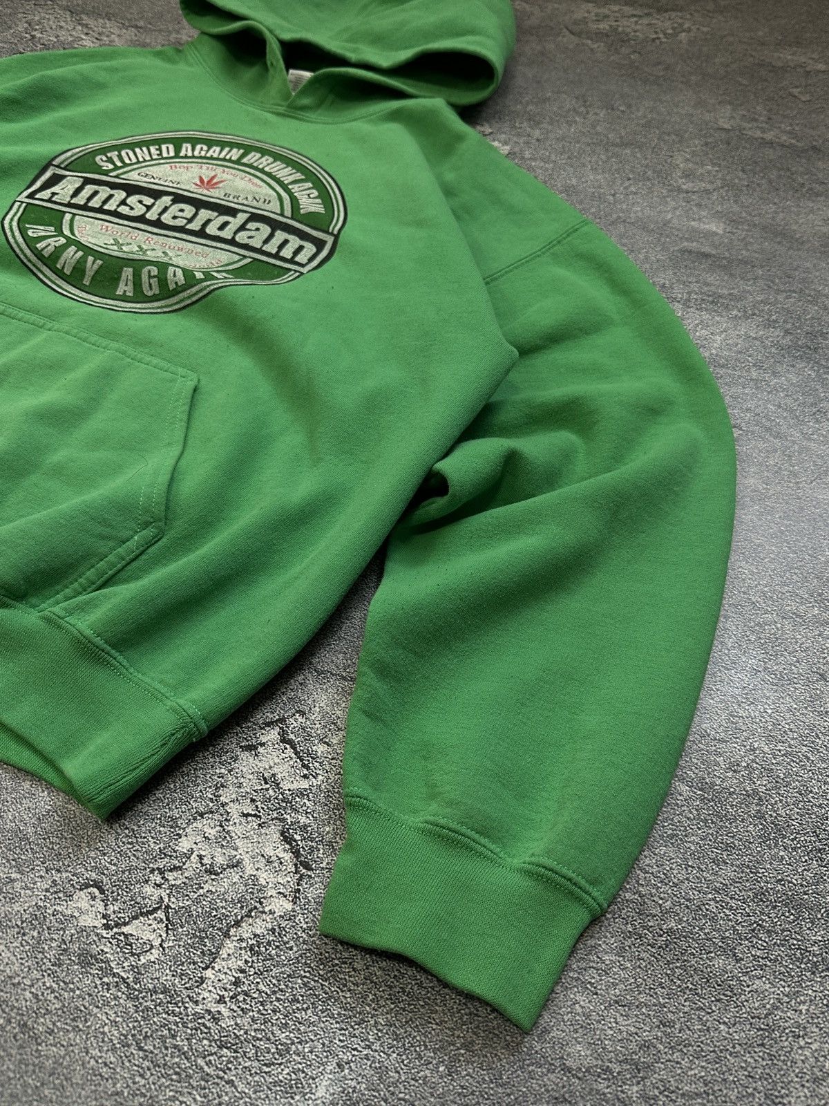 Vintage Vintage Amsterdam Weed XXX Hoodie L "Horny Again" Green Size US L / EU 52-54 / 3 - 5 Thumbnail