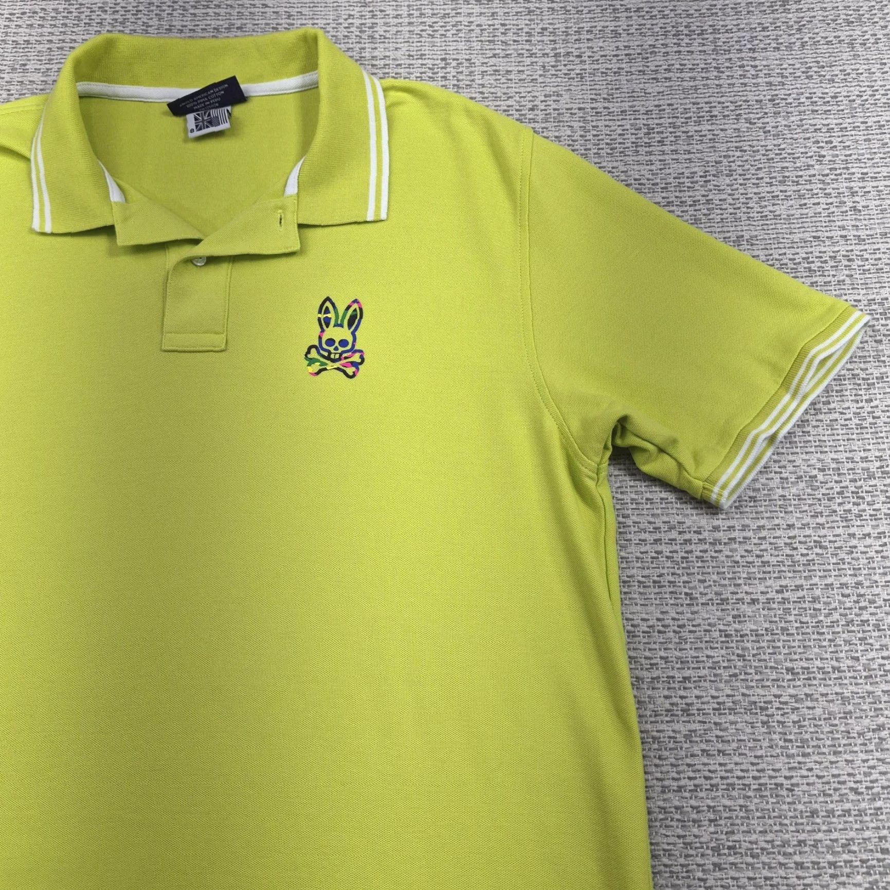 Psycho Bunny Psycho Bunny Polo Golf Shirt Mens 2XL Green Pima Cotton Skull Bunny Preppy Shirt Size US XXL / EU 58 / 5 - 2 Thumbnail