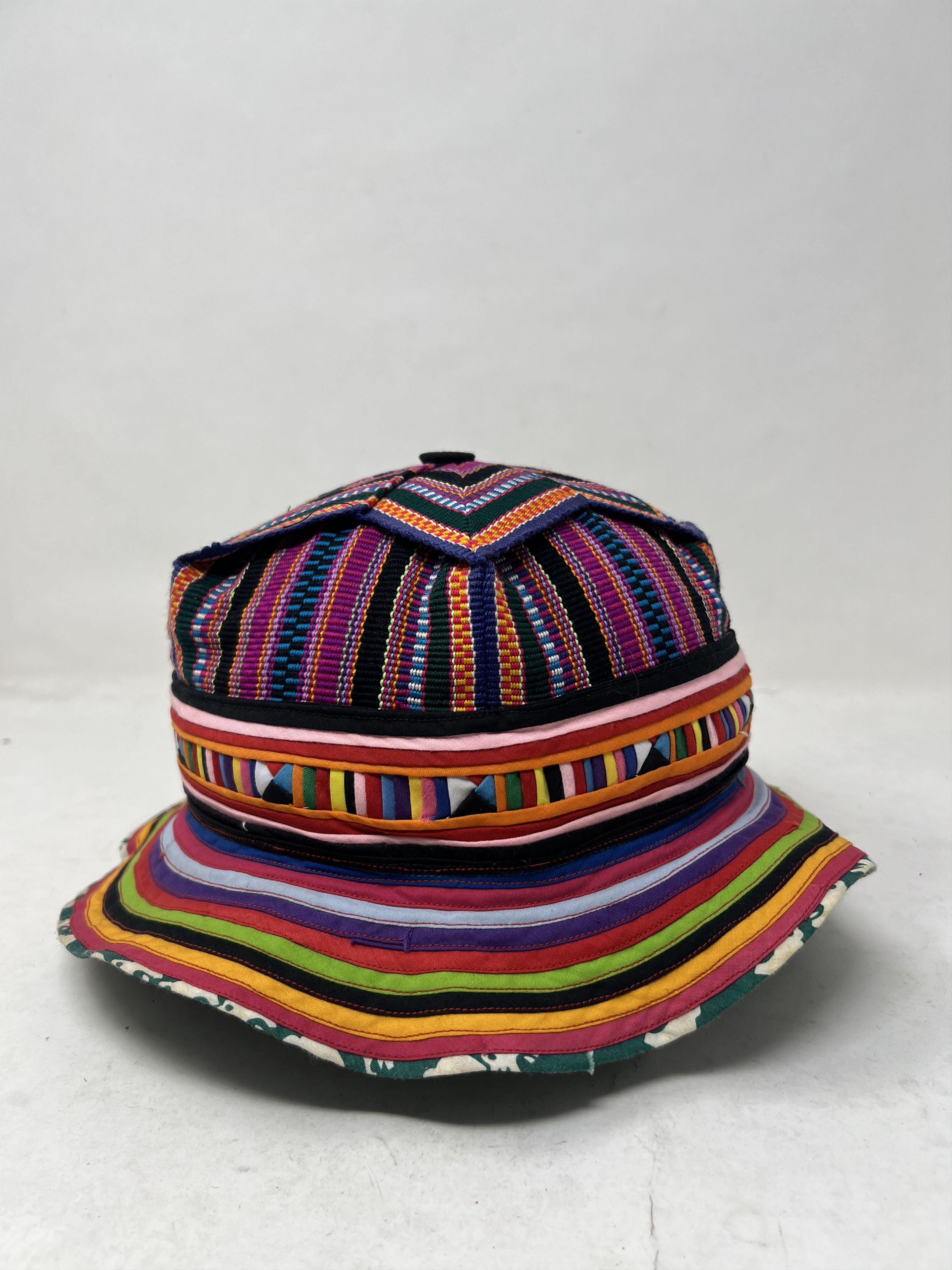 Hat Club Navajo Hill Tribe Hippie Hobo Multicolor Woven Hat Size ONE SIZE - 4 Thumbnail