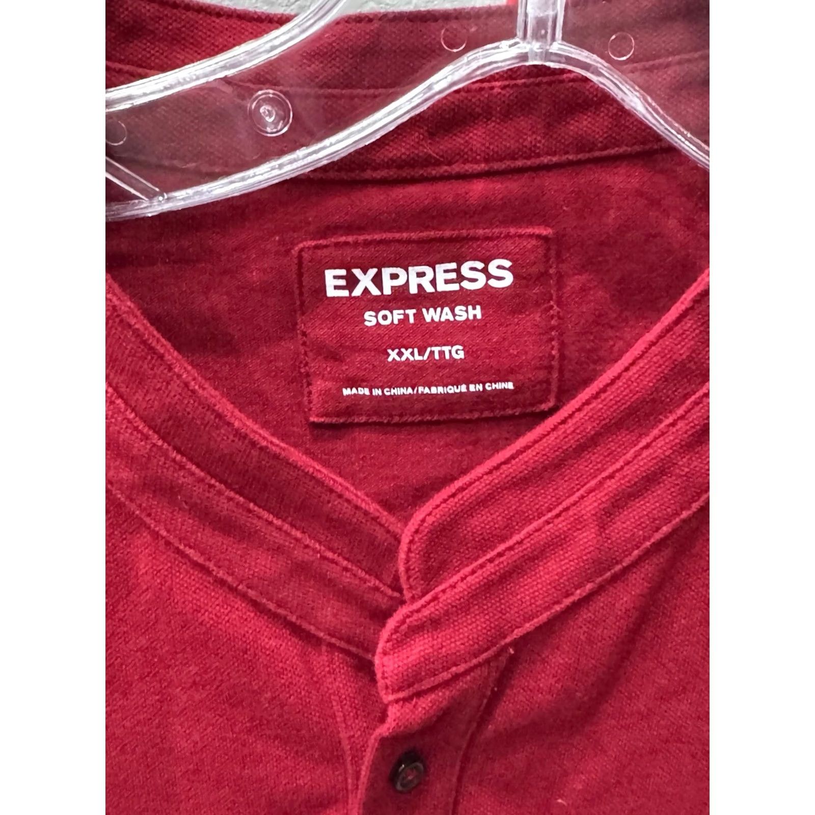 Express Express POLO SHIRT Red Maroon Soft Washed Adult XXL Mens Size US XXL / EU 58 / 5 - 5 Thumbnail