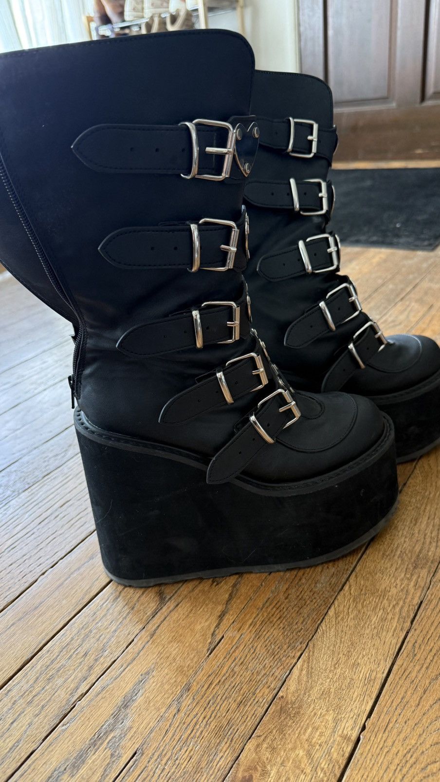 Demonia Cult Demonia Heart SWING-230 Black Boots Size US 9 / IT 39 - 3 Thumbnail