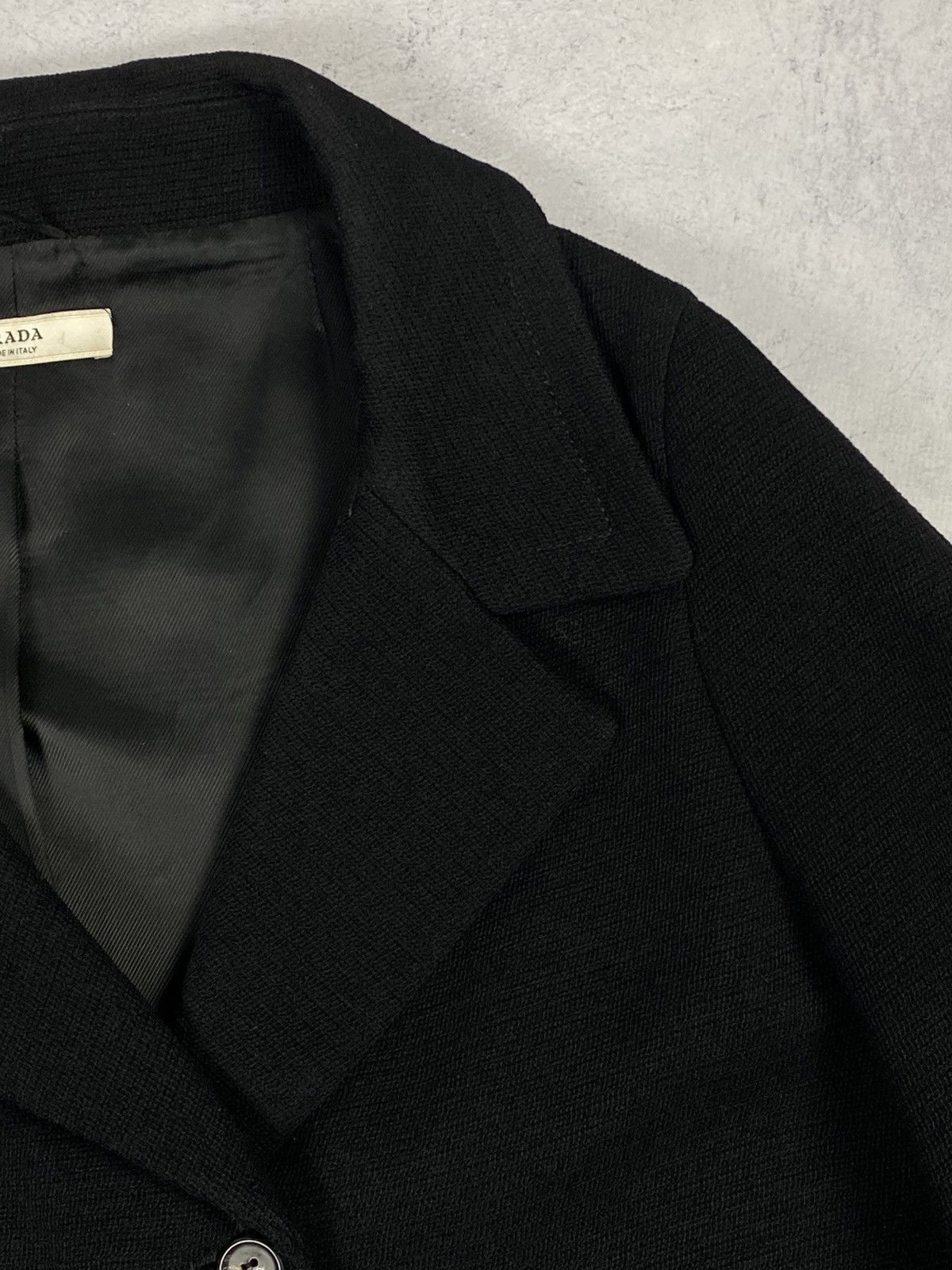 Prada Prada Button Front Collared Long Black Wool Coat Womens Size M / US 6-8 / IT 42-44 - 5 Thumbnail