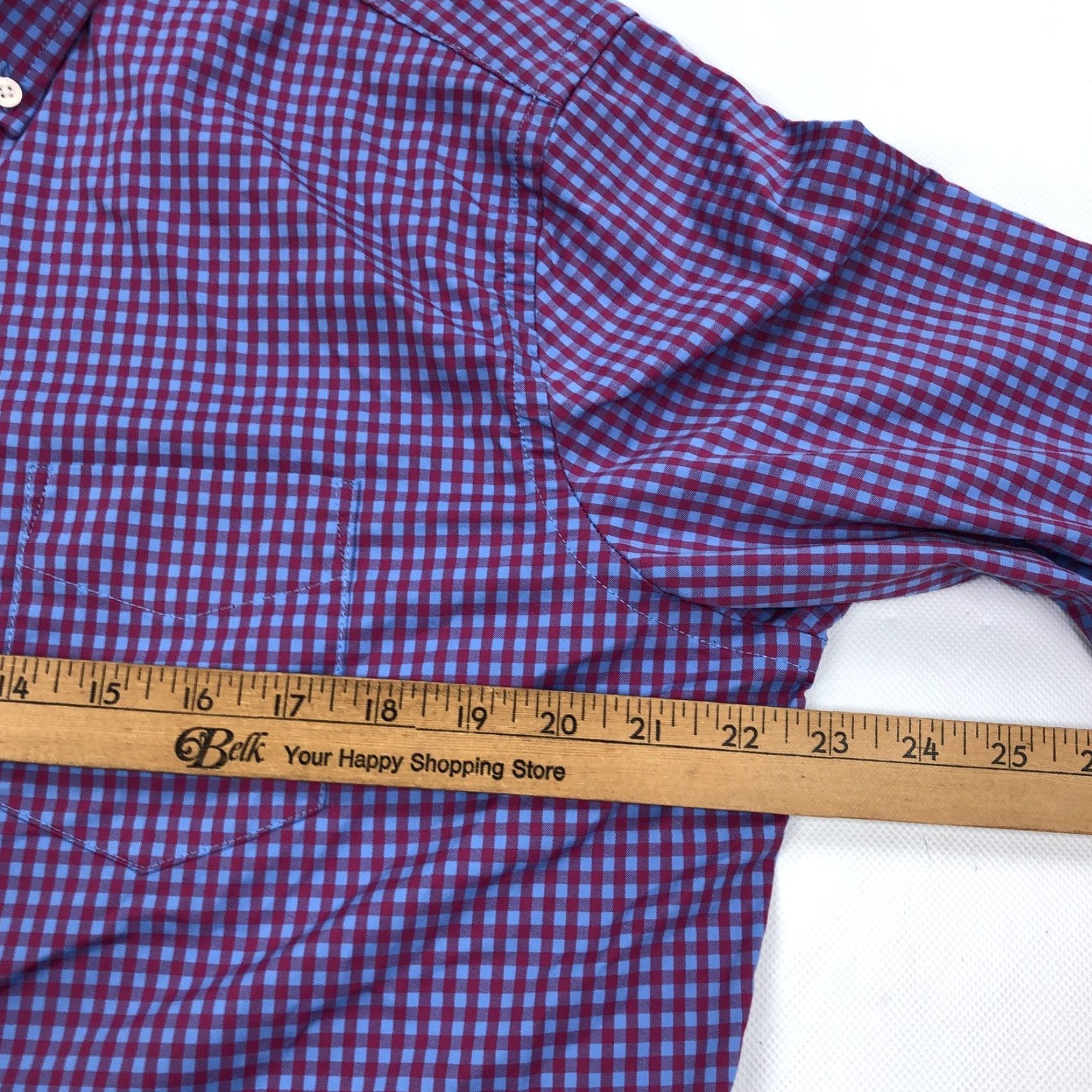 UNTUCKit UNTUCKIT Shirt Men's Large Red Blue Gingham Button-Down Long Sleeve Casual Business Casual Size US L / EU 52-54 / 3 - 7 Thumbnail