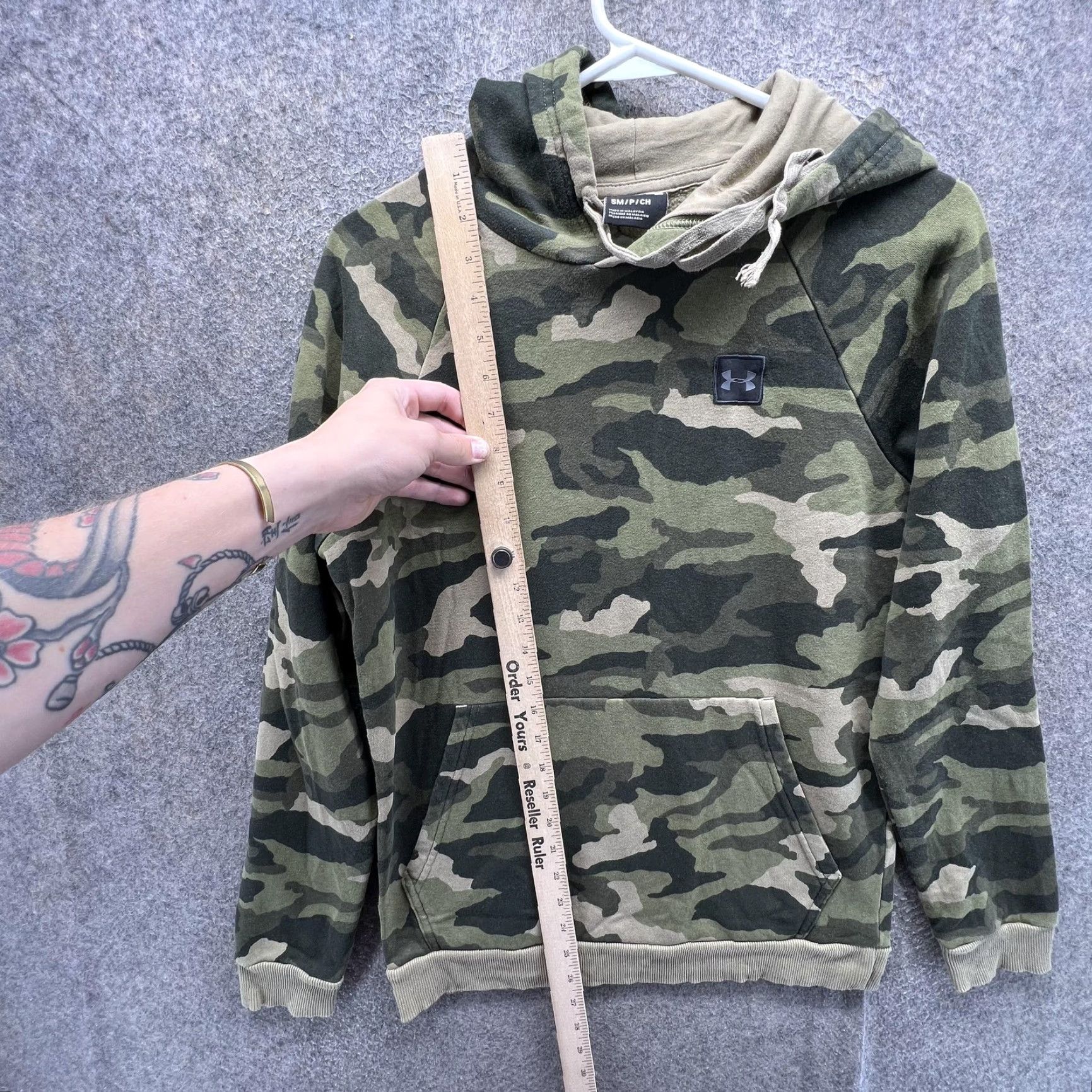 Under Armour Under Armour Hoodie Mens Small Green Camo Pullover Fleece Sweatshirt Army Logo Size US S / EU 44-46 / 1 - 6 Thumbnail