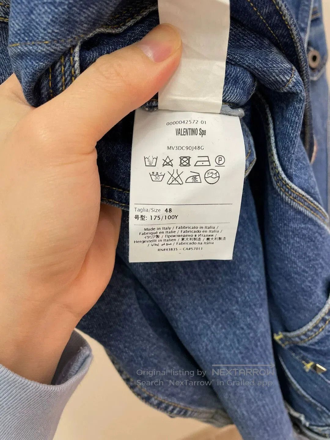 Valentino VALENTINO Men's Denim Jacket. Size US M / EU 48-50 / 2 - 6 Thumbnail