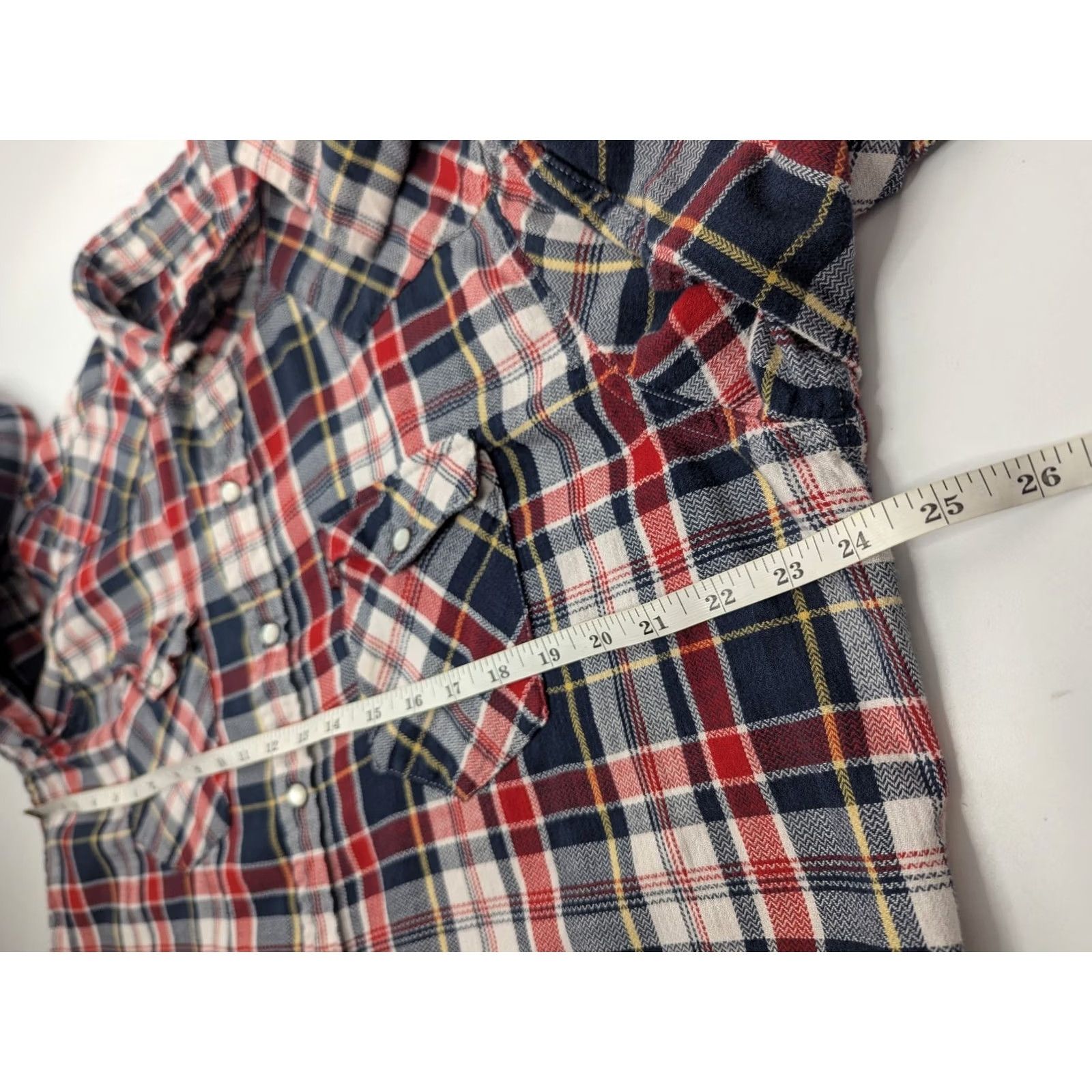 Levi's Levi's Pearl Snap Shirt Men's 2XL Cowboy Western Red Navy Plaid Pockets Cotton Size US XXL / EU 58 / 5 - 6 Thumbnail