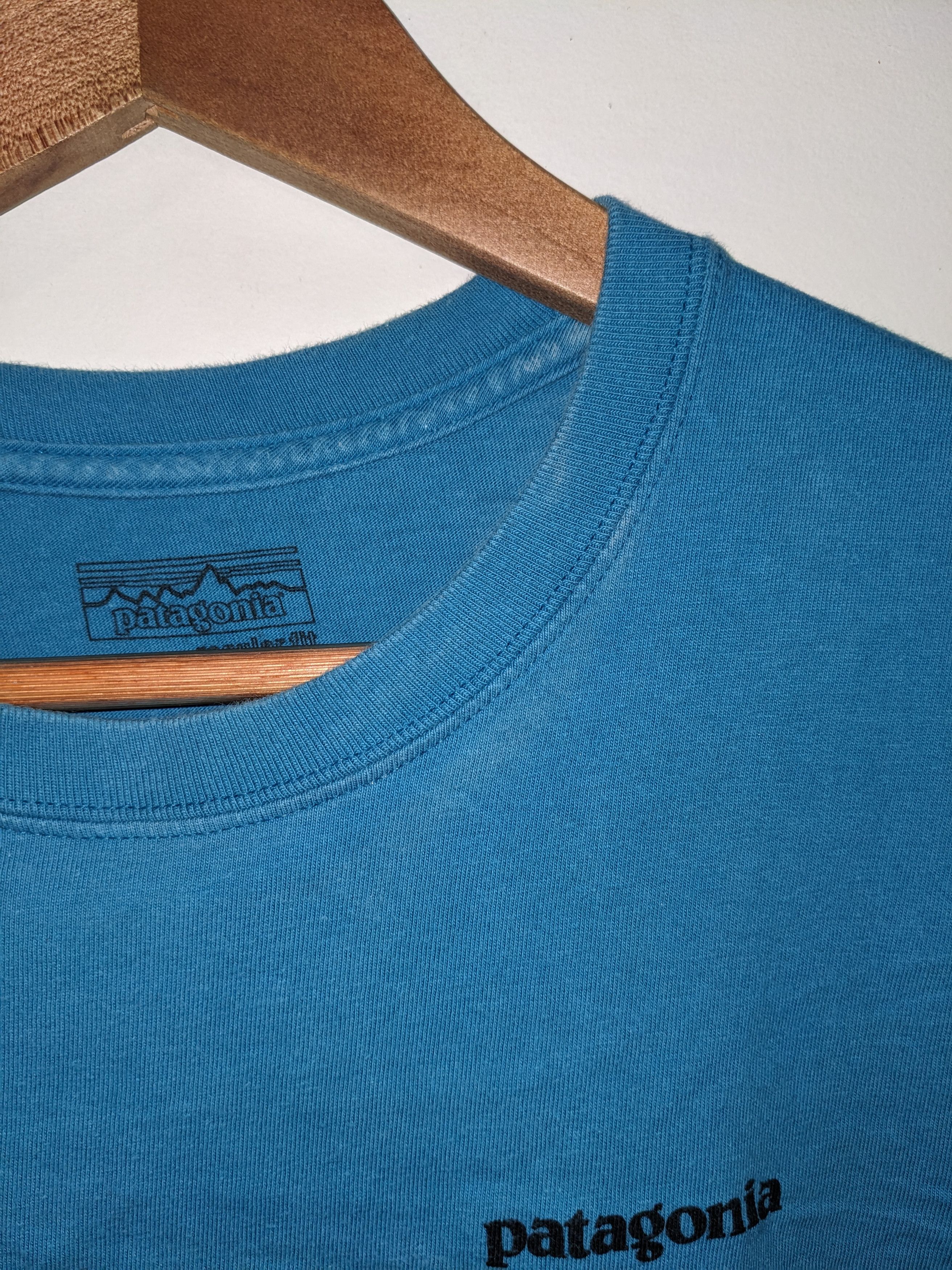 Designer × Patagonia Patagonia Regular Fit Logo Blue Medium T-Shirt Size US M / EU 48-50 / 2 - 6 Thumbnail