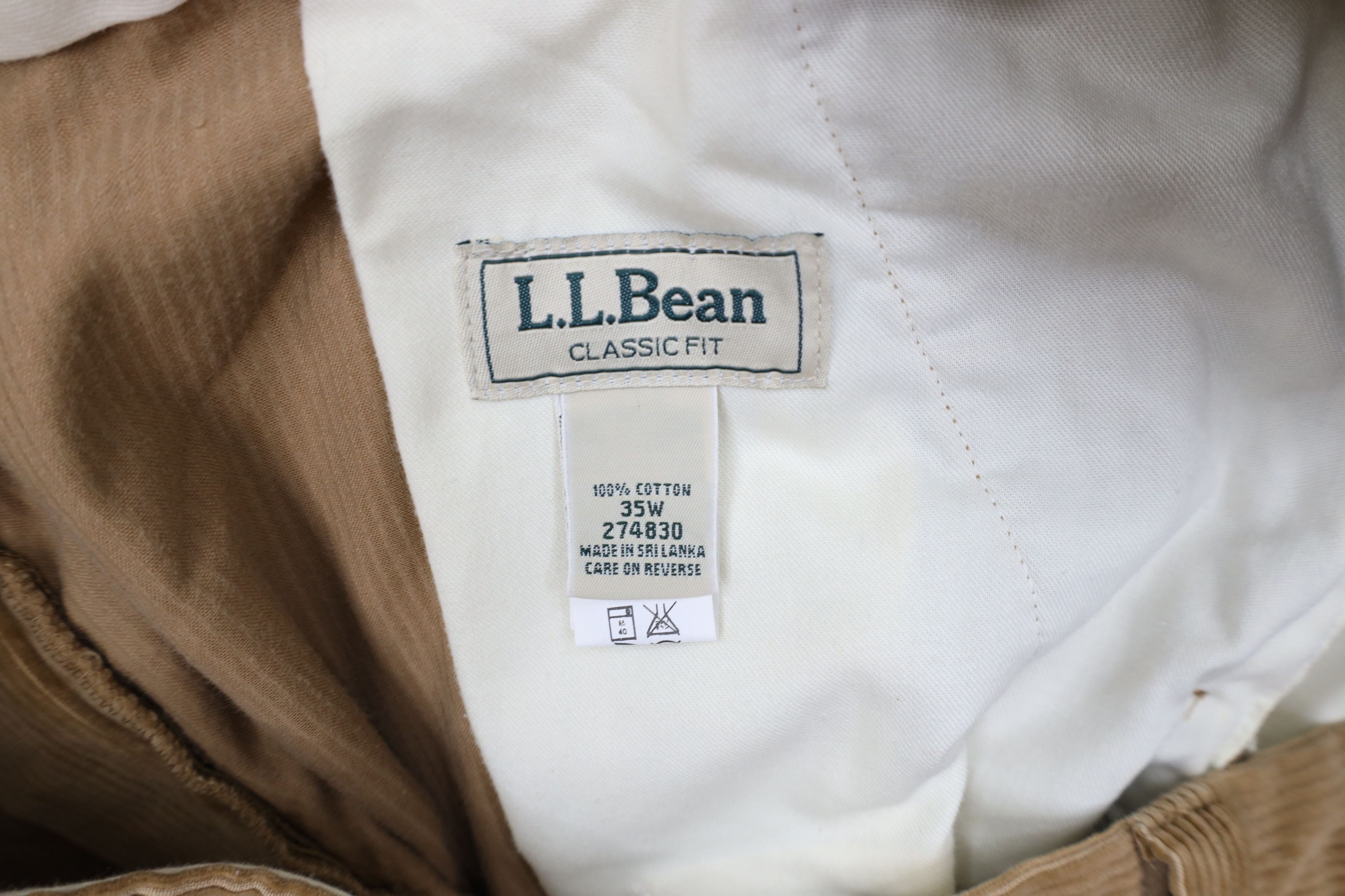 L.L. Bean Vintage LL Bean Wide Leg Corduroy Chino Pants Beige Cotton Size US 35 - 6 Thumbnail