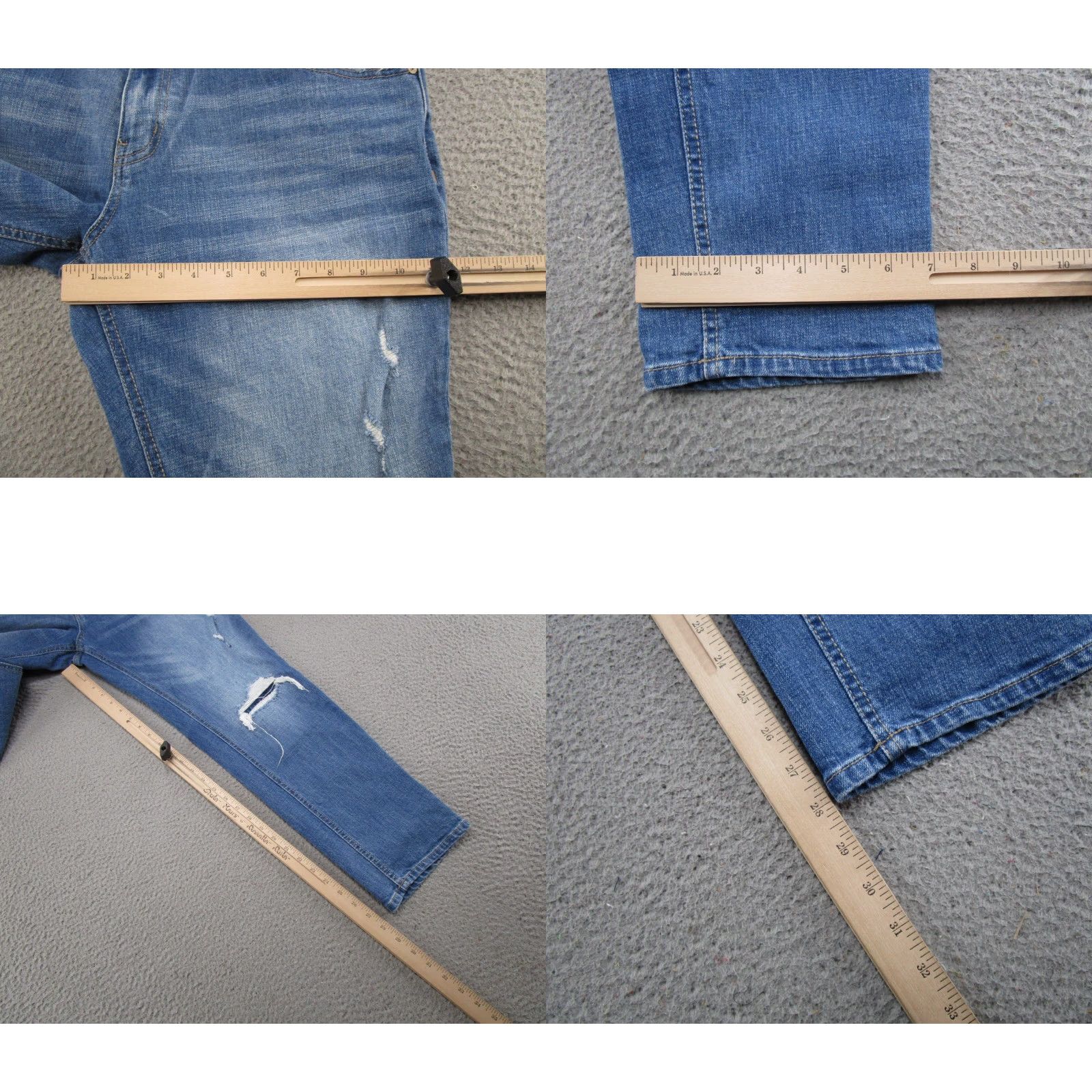 Vintage Kancan Women’s Blue Stretch Denim Jeans Size 15 Regular Distressed High Rise Jeans Size 36" / US 14 / IT 50 - 8 Thumbnail