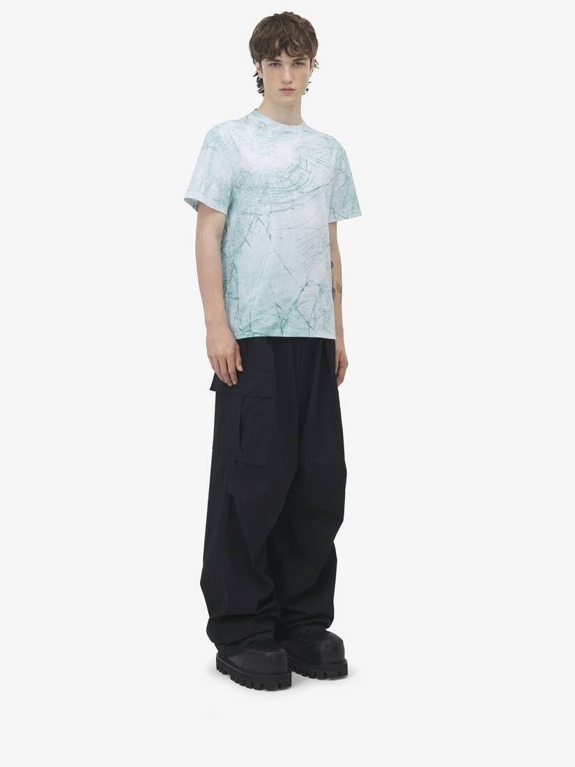 Alexander McQueen o1w1db10925 Smashed Screen T-shirt in Blue Size US XXL / EU 58 / 5 - 4 Thumbnail
