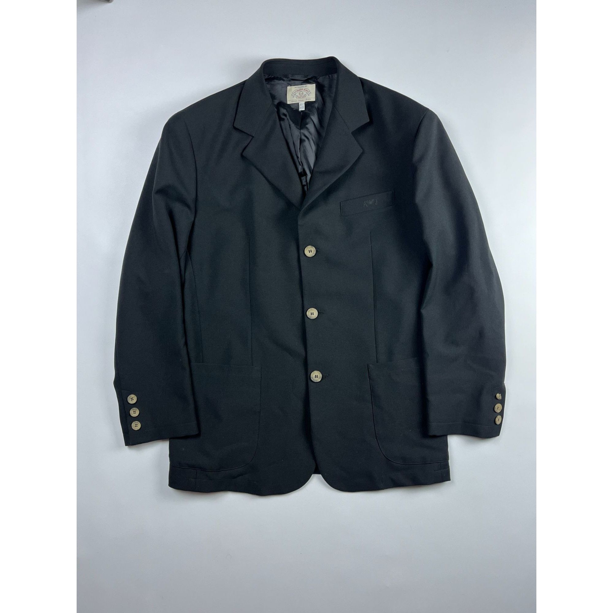 Armani × Emporio Armani × Giorgio Armani Armani Jeans Mens Black Blazer Size 50 S Made In Italy Size 50S - 1 Thumbnail