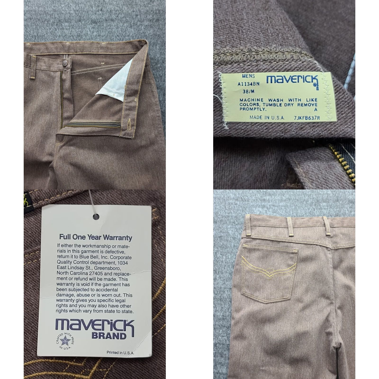 Vintage VINTAGE Maverick Jeans Mens 38 Straight Leg Pleated A1134BN Deadstock 70s USA Size US 38 / EU 54 - 8 Thumbnail