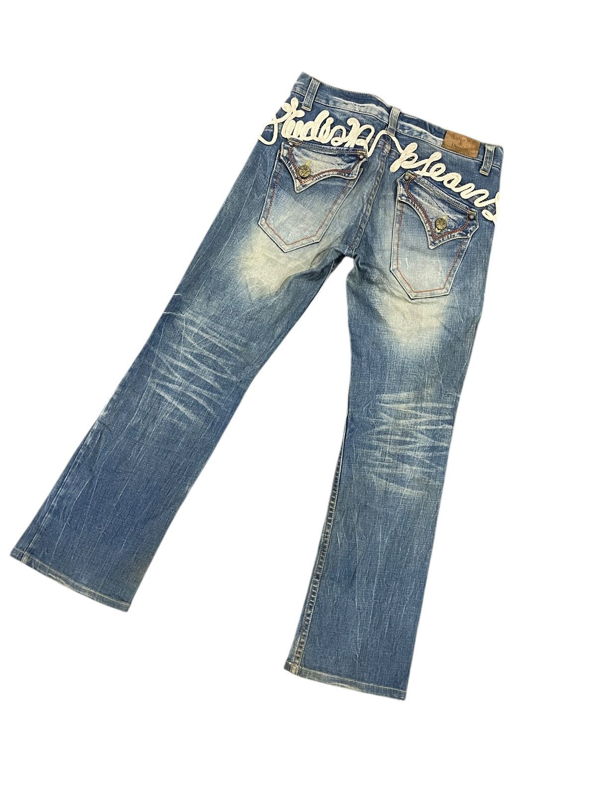 If Six Was Nine Flared Stonewash Jeans Size US 35 - 5 Thumbnail