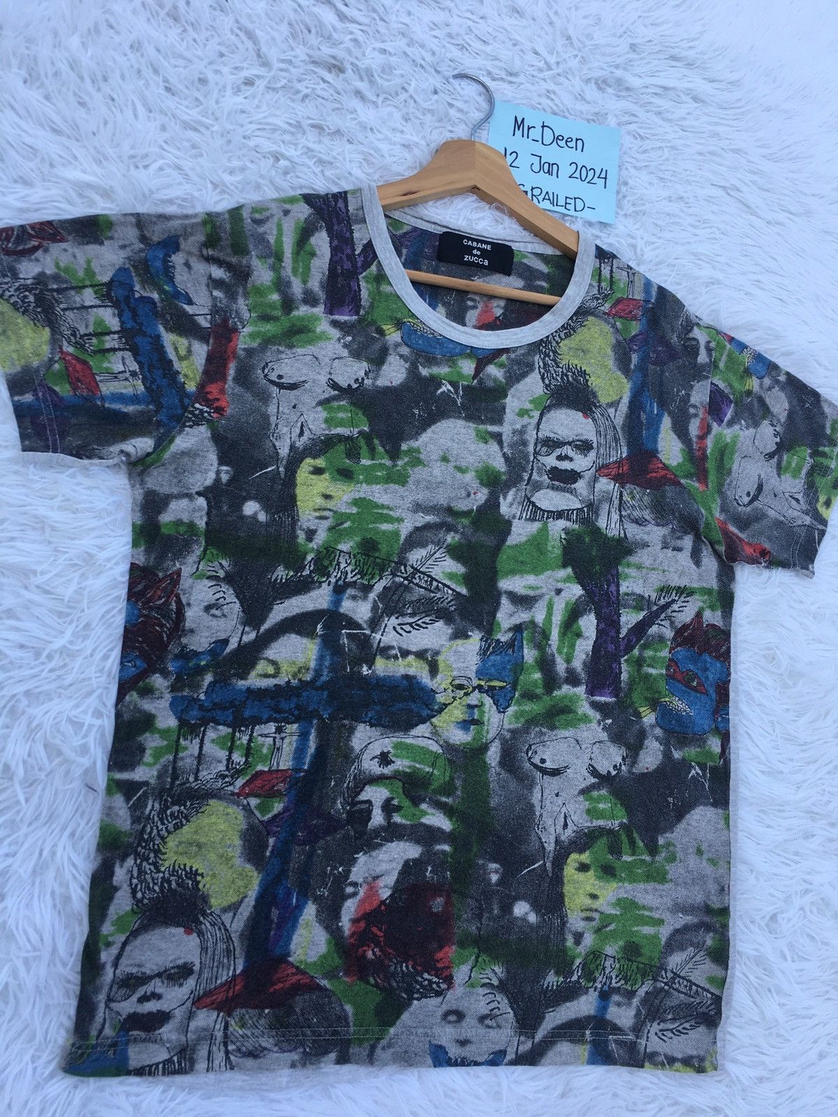 CABANE de ZUCCa Rare Vintage Cabane de Zucca Fullprint Art Design Tshirt Size US M / EU 48-50 / 2 - 6 Thumbnail