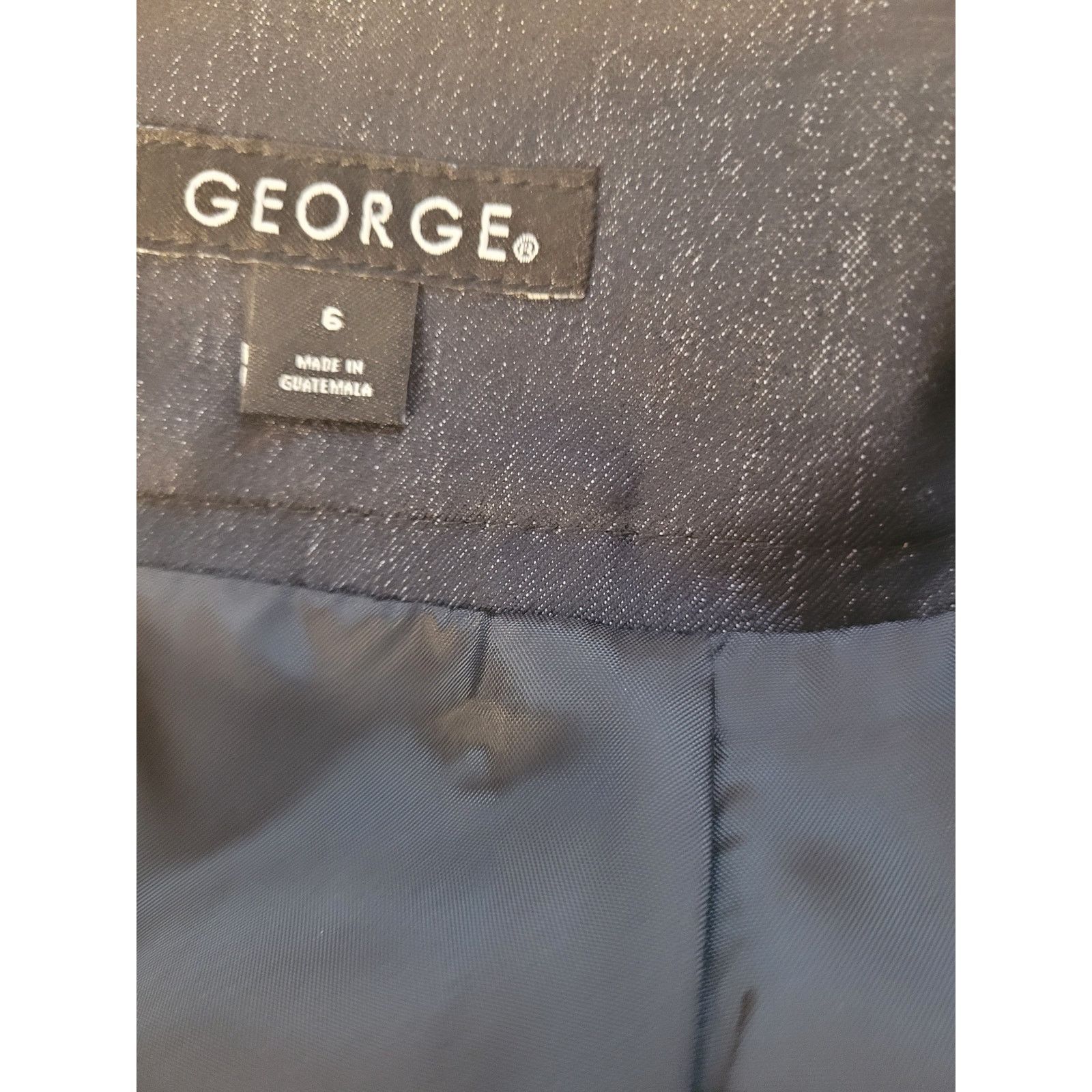 George George Black Shimmery Pencil Skirt Lined Excellent Sz 6 Size 28" / US 6 / IT 42 - 7 Thumbnail