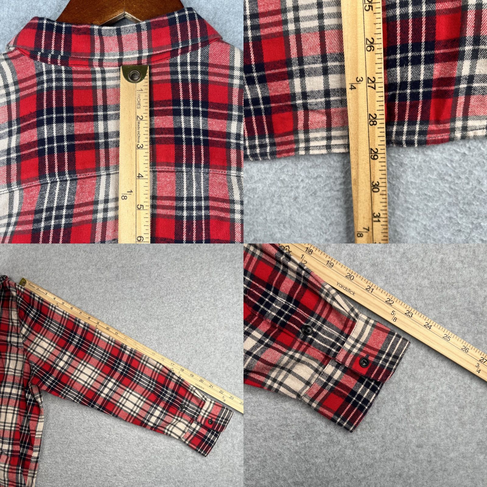 Madewell Madewell Oversized Flannel Long Sleeve Button Up Shirt Women XL Red Plaid Pocket Size XL / US 12-14 / IT 48-50 - 8 Thumbnail