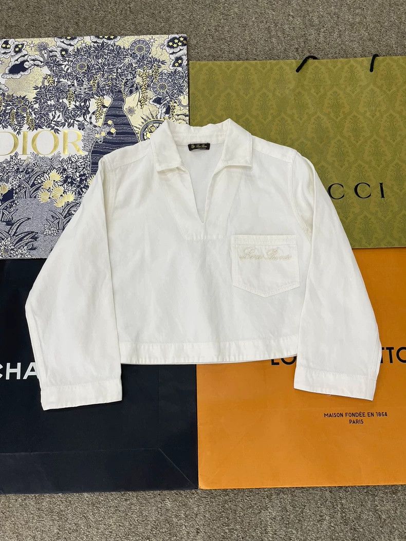 Loro Piana LORO PIANA size40 White pocket embroidered top Size M / US 6-8 / IT 42-44 - 1 Thumbnail