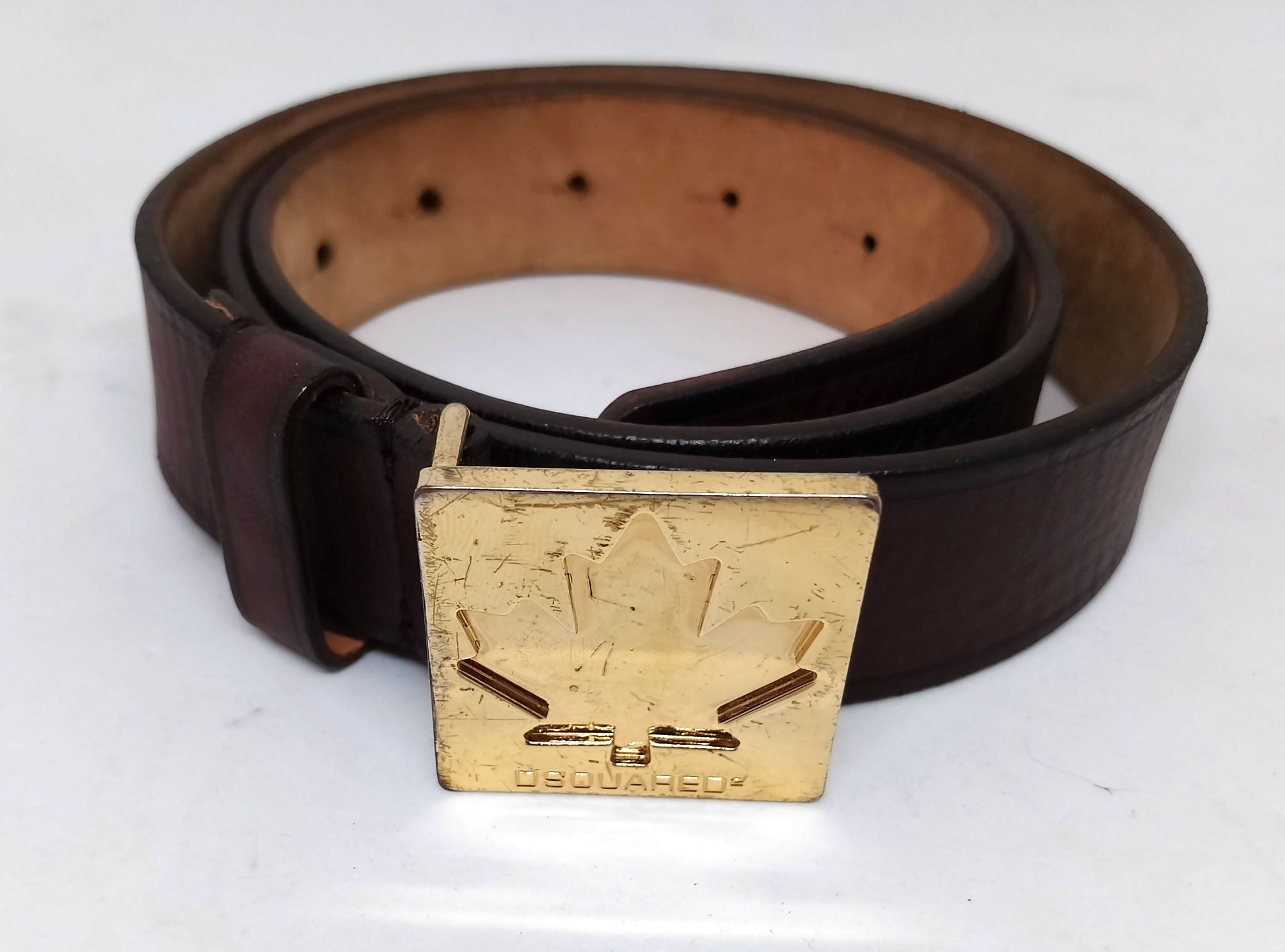 Dsquared2 Brown Leather Belt S, Made in Italy, Leather