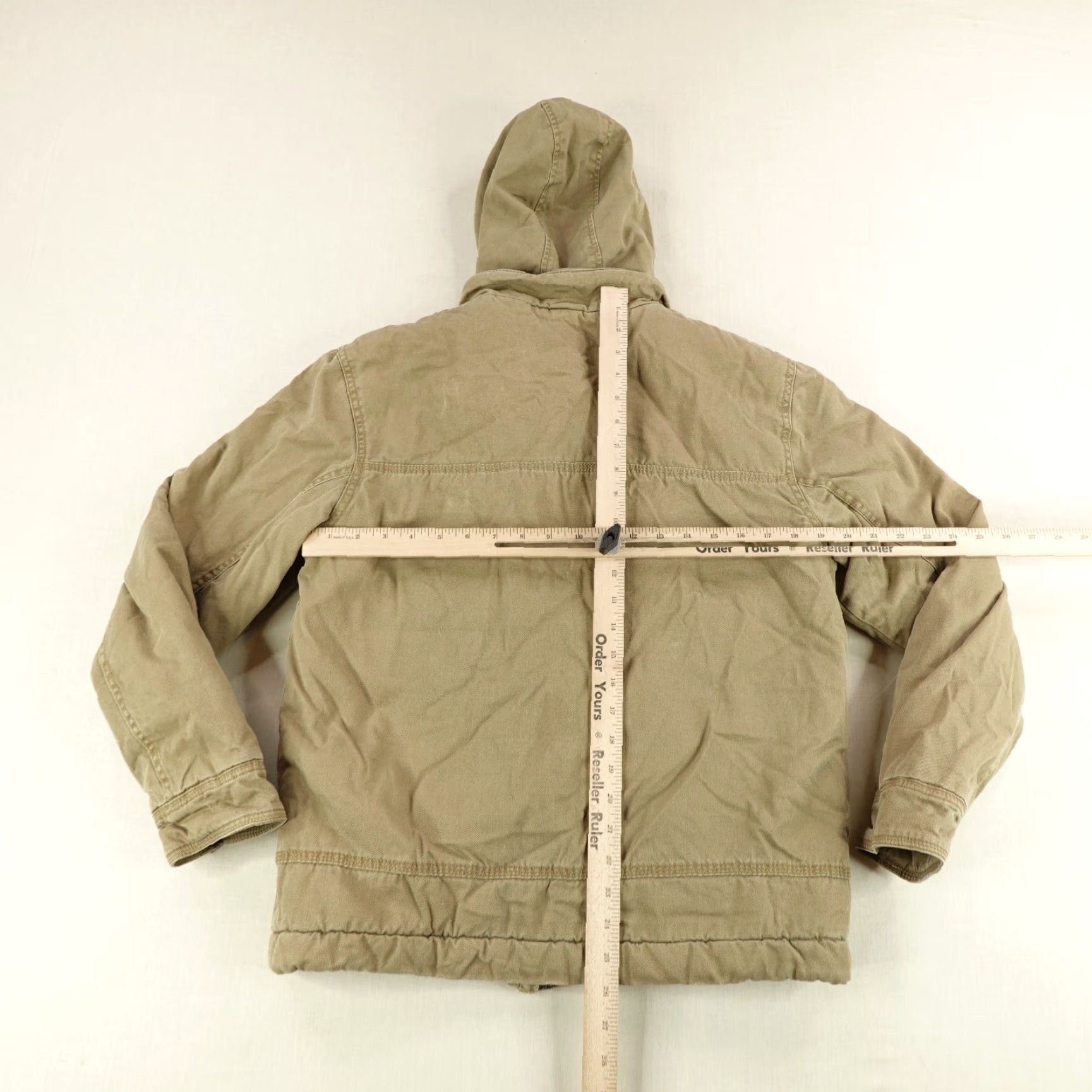 Quiksilver Quiksilver Jacket Mens Medium Brown Canvas Quilted Full Zip Hooded Insulated Lined Pockets Workwear Casual Travel Size US M / EU 48-50 / 2 - 6 Thumbnail