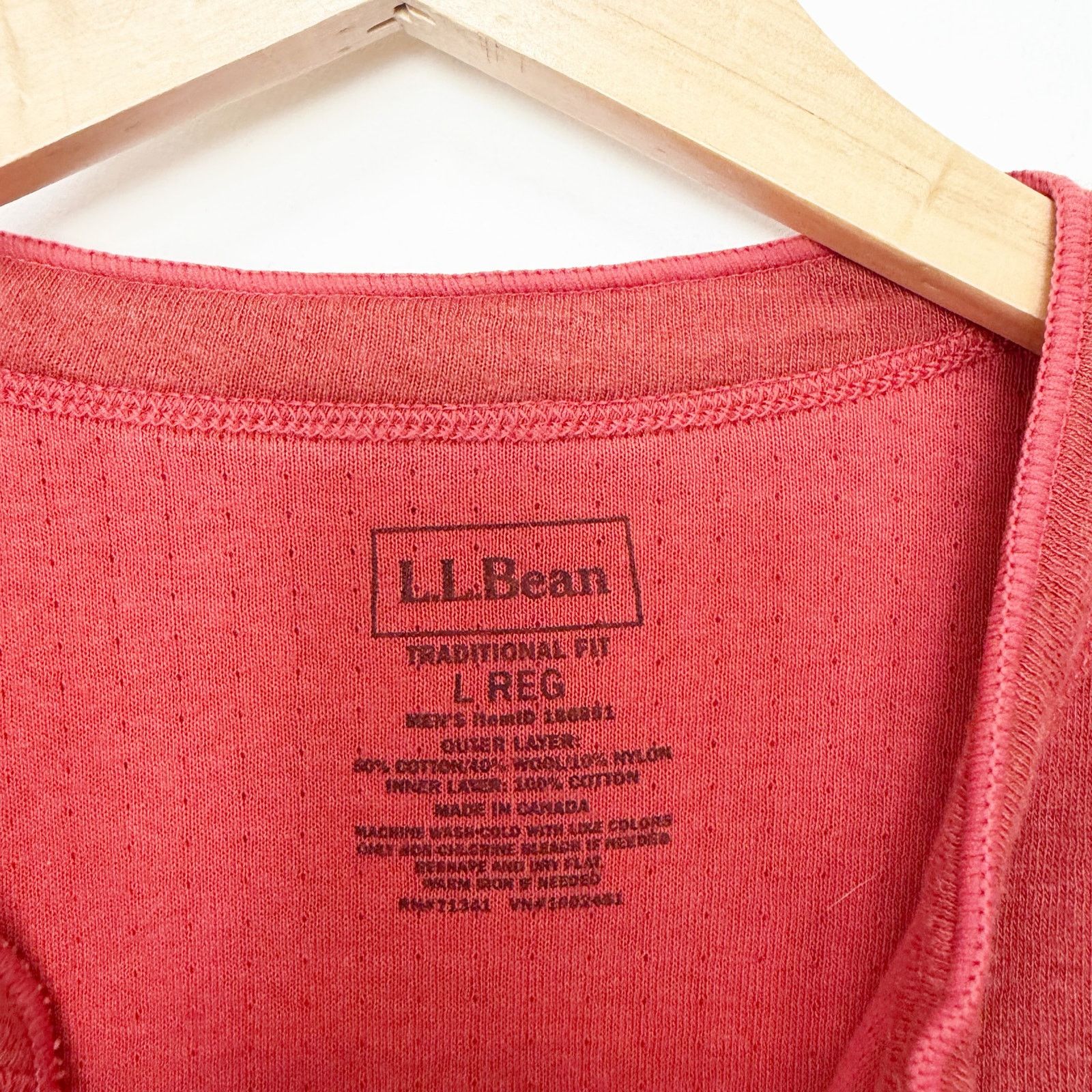 L.L. Bean LL Bean River Driver Henley Wool Blend Two Layer Shirt Sz L Size US L / EU 52-54 / 3 - 3 Thumbnail