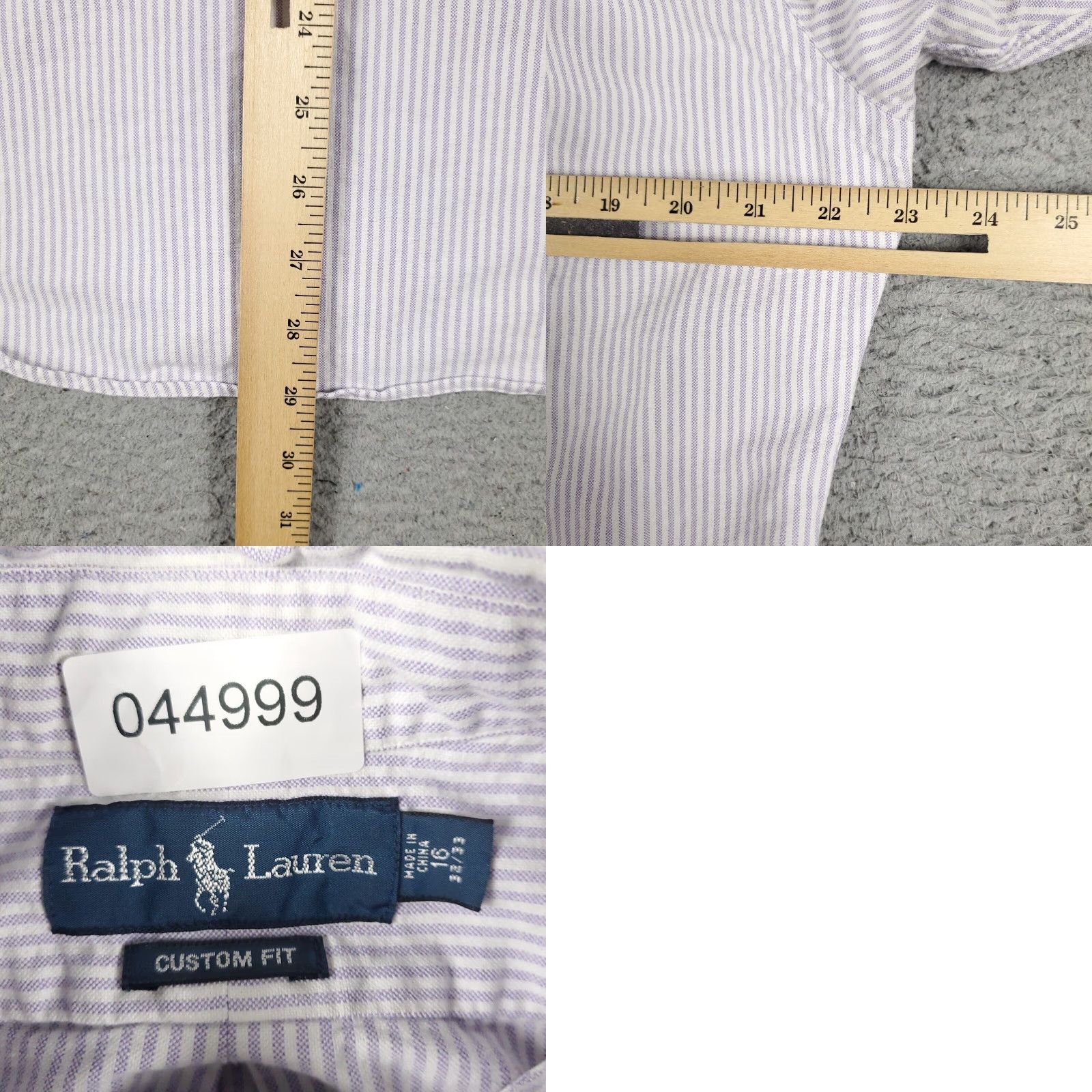 Ralph Lauren Ralph Lauren Shirt Mens 16 Purple Striped Pony Dress Button Up Long Sleeve Size 42R - 8 Thumbnail