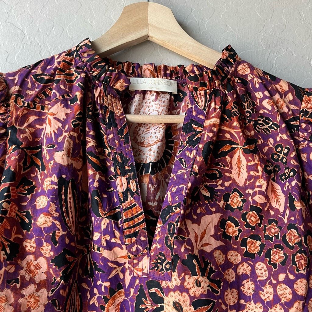 Ulla Johnson Ulla Johnson Blouse Imari Floral Print Puff Sleeve Top Multi Size XS / US 0-2 / IT 36-38 - 4 Thumbnail