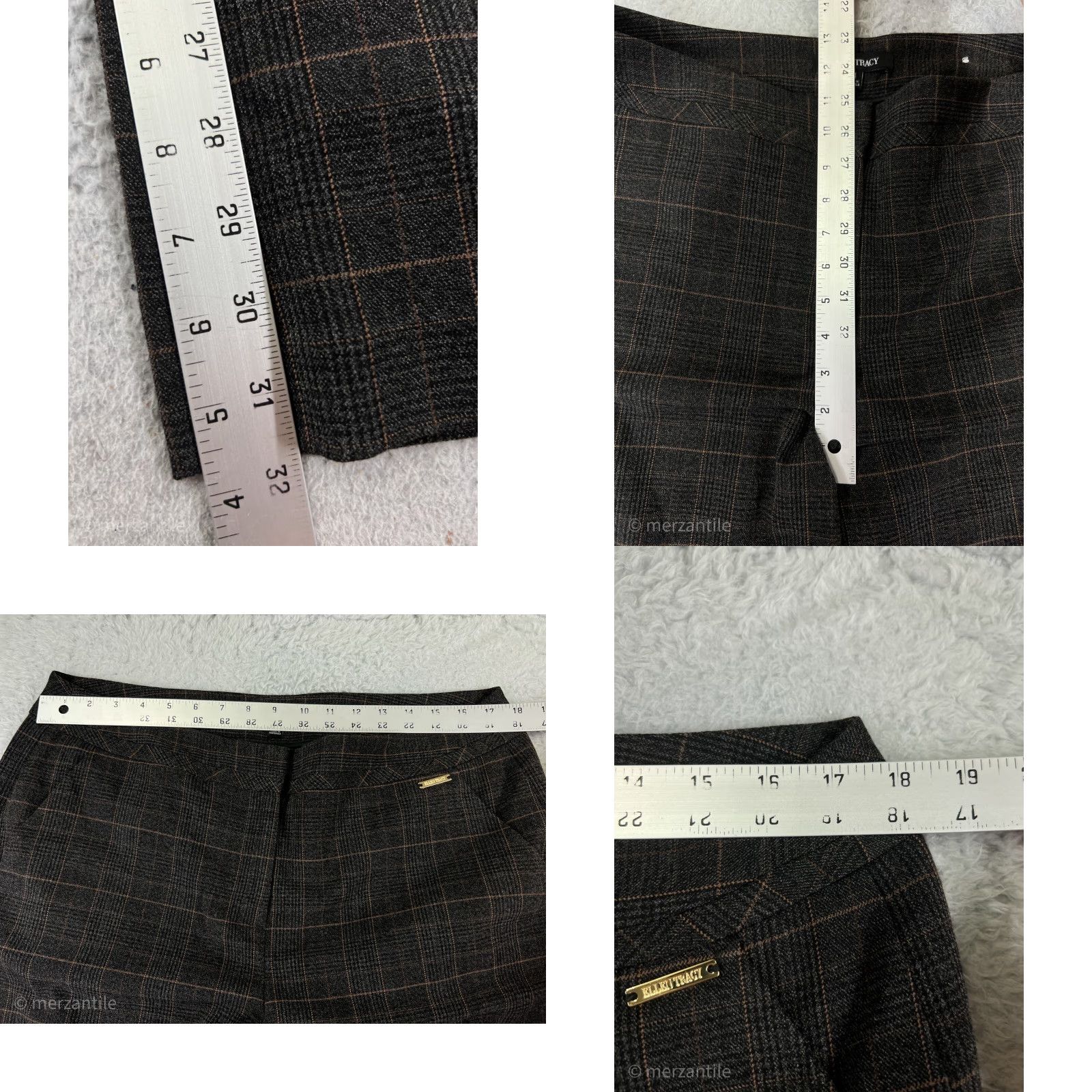 Ellen Tracy Ellen Tracy Pants Womens 14 Gray Plaid Polyester Blend Stretch Pockets Shirt/Category: Pants Size 36" / US 14 / IT 50 - 9 Thumbnail