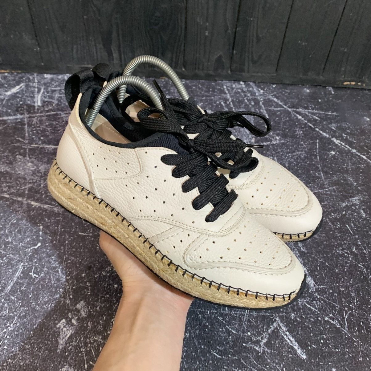Tod's Tod’s White Leather Sneakers with Rope Heel Size 36.5 Size US 6.5 / IT 36.5 - 2 Thumbnail