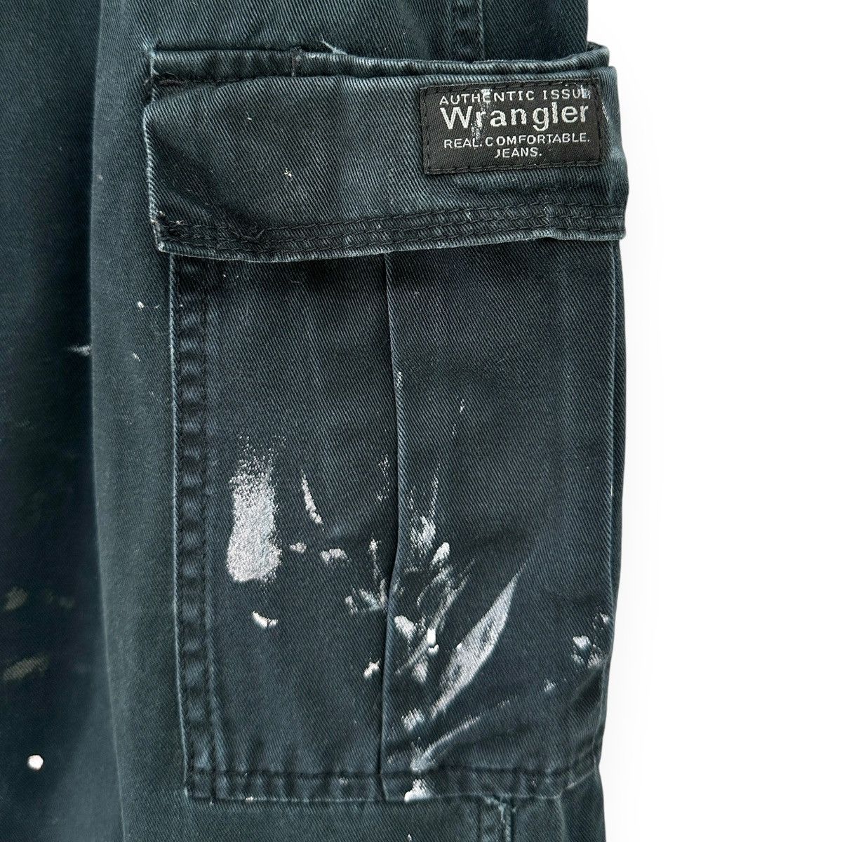 Vintage Washed Black Paint Splatter Distressed Cargo Pants Size US 30 / EU 46 - 2 Thumbnail