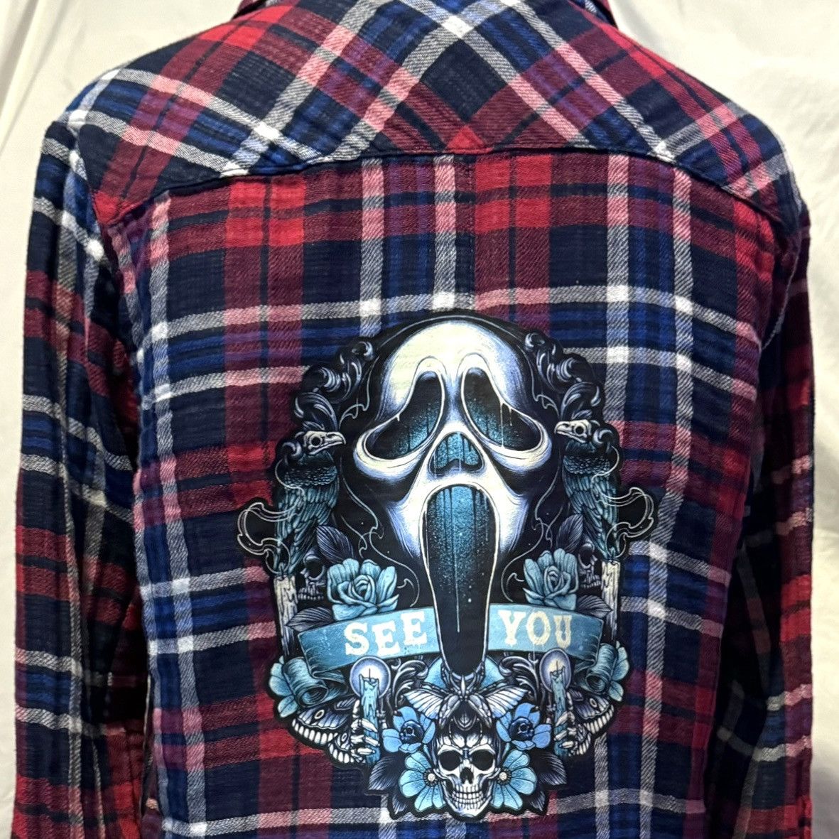 Nordstrom Ghostface, Halloween, Long Sleeve, Plaid Button Down Top Size XS / US 0-2 / IT 36-38 - 8 Thumbnail