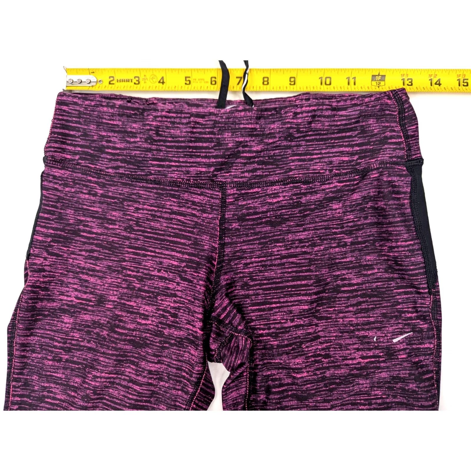 Nike Nike Capri Leggings Womens M Pink Black Midrise Running Sport Casual Size 32" / US 10 / IT 46 - 5 Thumbnail