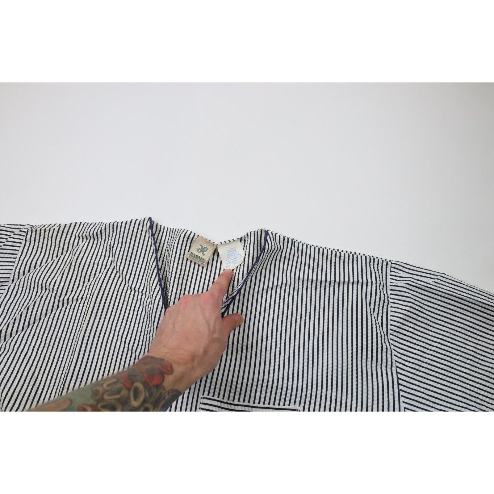 Vintage Vintage 90s Streetwear Pinstriped Seersucker Pajamas Size US XXL / EU 58 / 5 - 4 Thumbnail