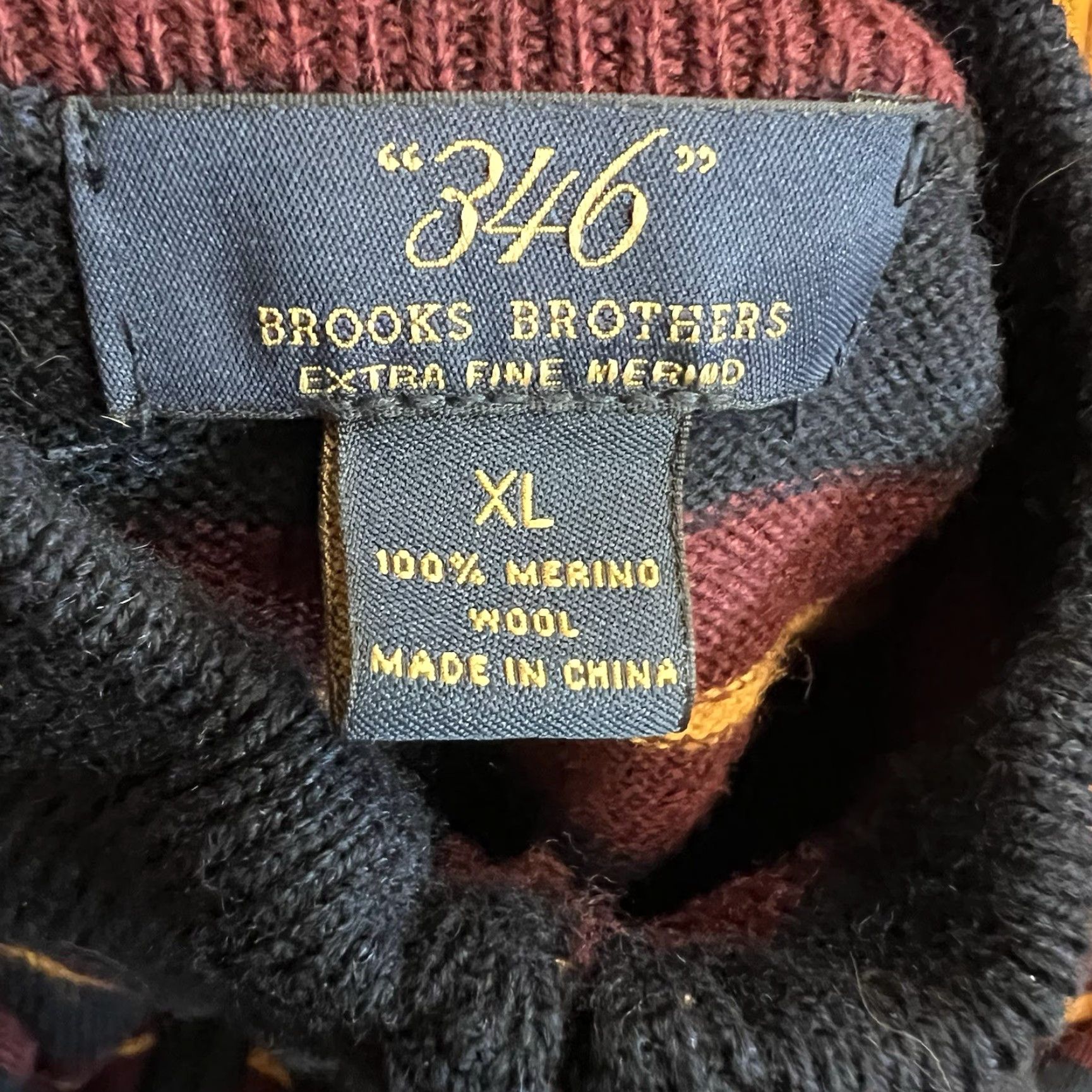 Brooks Brothers VINTAGE Brooks Brothers Mens Sweater XL Blue Striped 1/4 Zip Wool Pullover Classic Size US XL / EU 56 / 4 - 5 Thumbnail