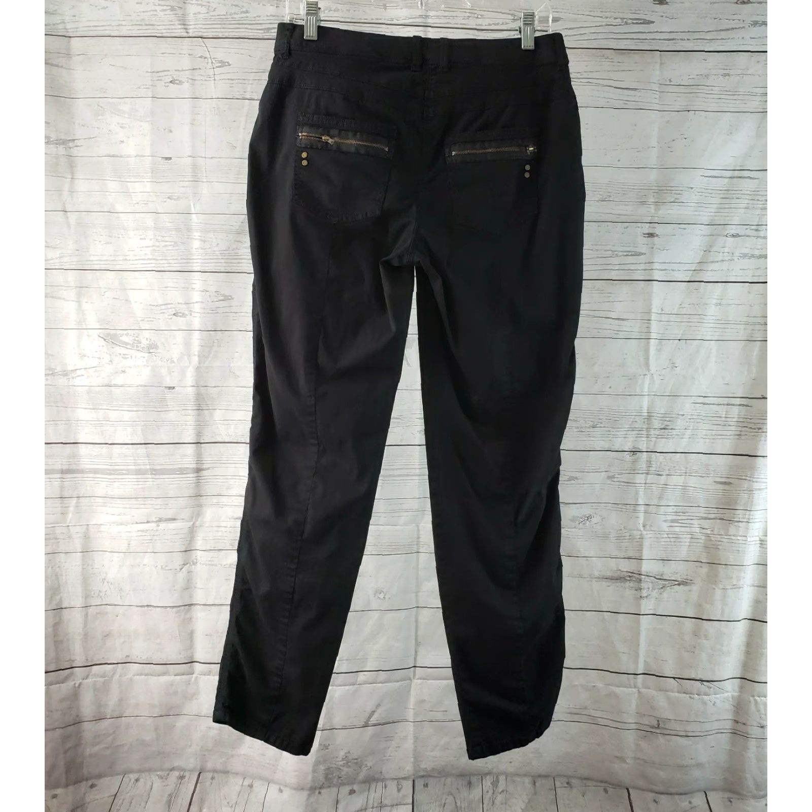 Vintage Chico's Womens Pants Size 2 Solid Black Mid Rise Cotton Blend Skinny Denim-Style? (adjusting) Size 26" / US 2 / IT 38 - 3 Thumbnail