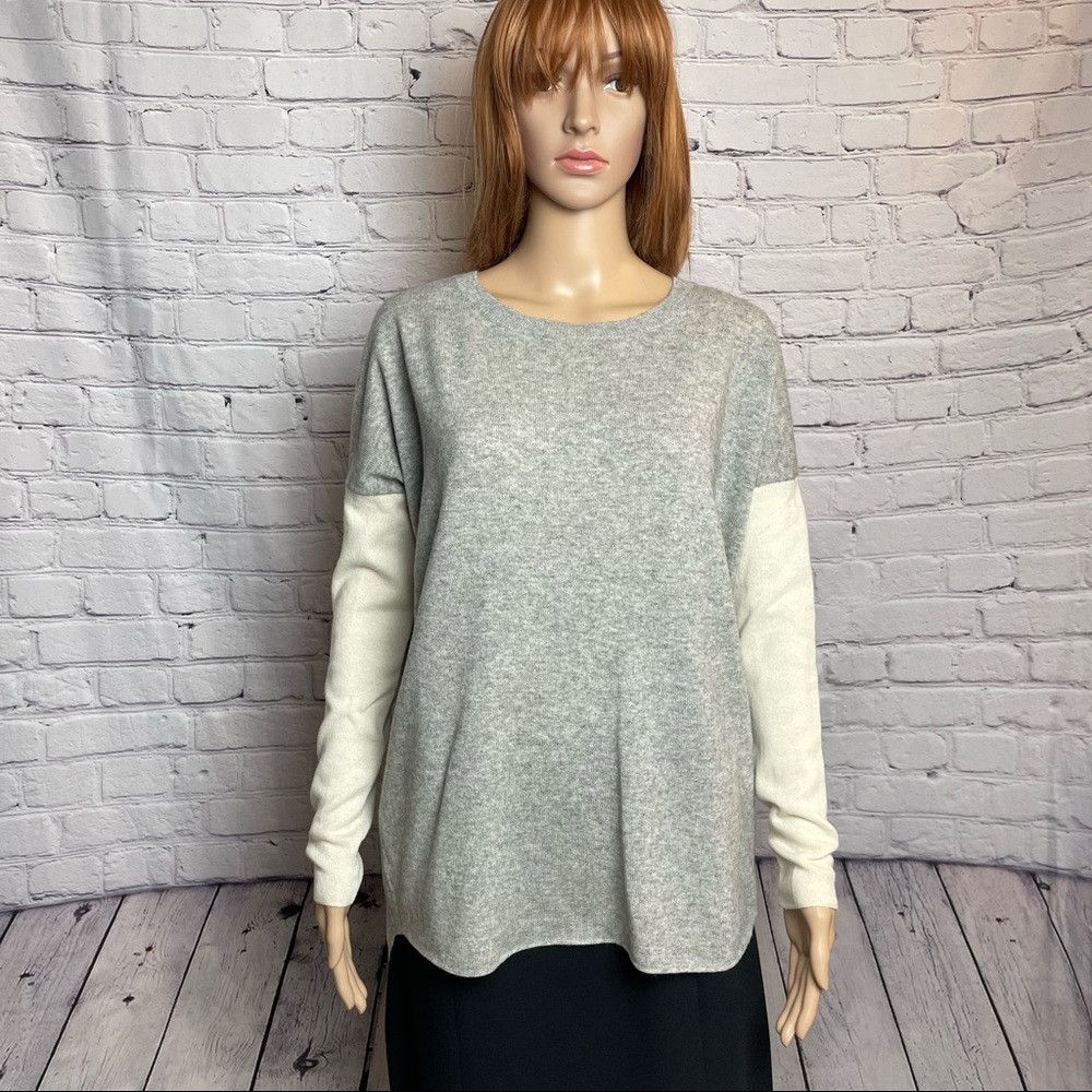 Vince Vince Colorblock Sweater Gray Wool Cashmere Size XS Size XS / US 0-2 / IT 36-38 - 2 Thumbnail