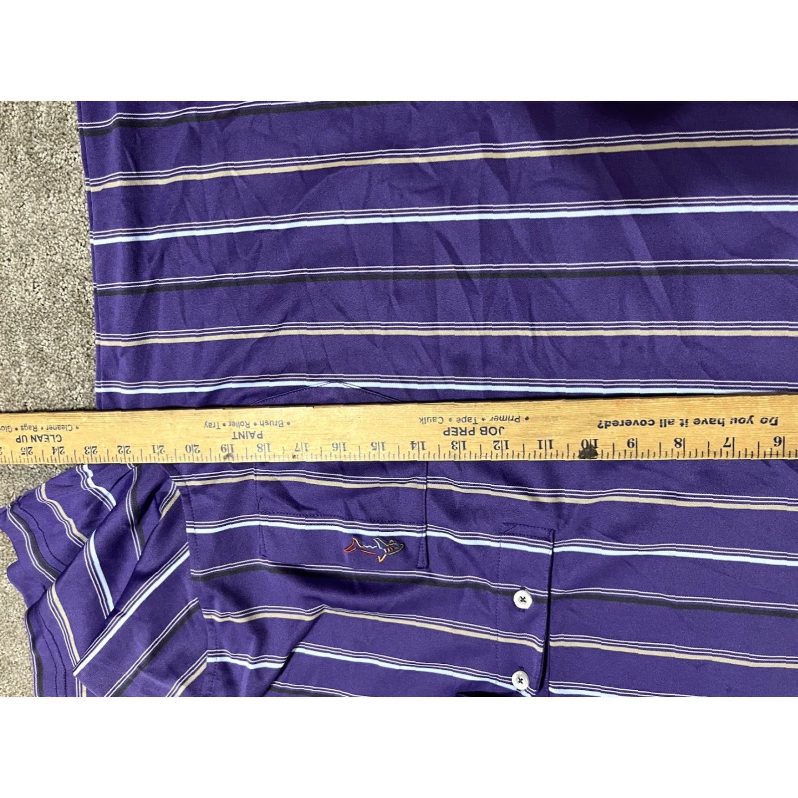 Vintage Greg Norman for Tasso Elba Golf Polo Shirt Men’s Large Purple Striped Size US L / EU 52-54 / 3 - 5 Thumbnail