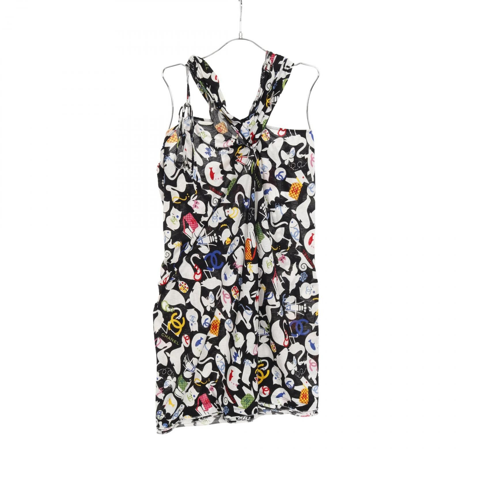 Chanel Chanel Coco Mark Camellia Cotton Dress Cotton Dresses P30594