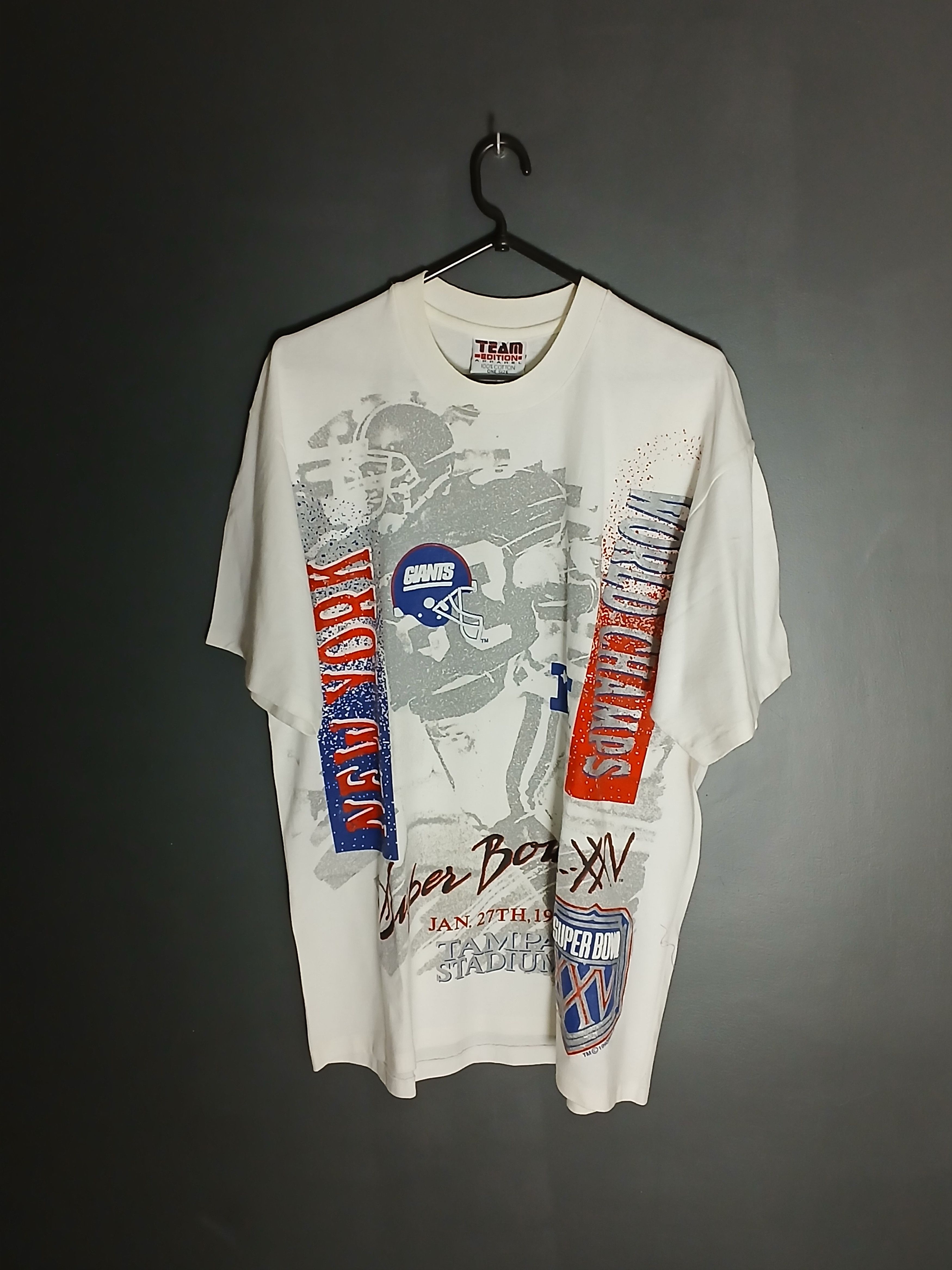 NFL × Vintage Vintage 1991 NFL Super Bowl XXV Single Stitch T-Shirt Size US L / EU 52-54 / 3 - 1 Thumbnail