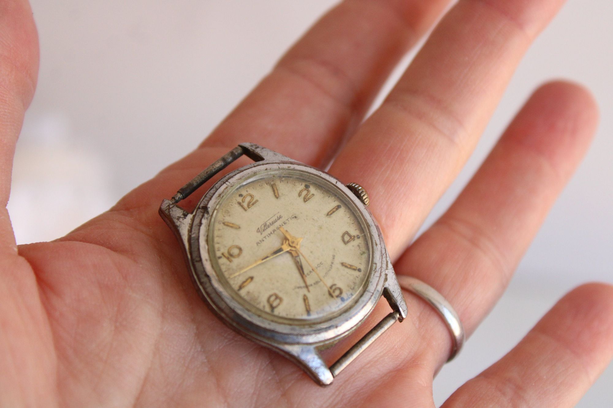 Vintage Vintage 1950s Mens Villereuse Watch, Incabloc, Antimagnetic, Size ONE SIZE - 10 Thumbnail