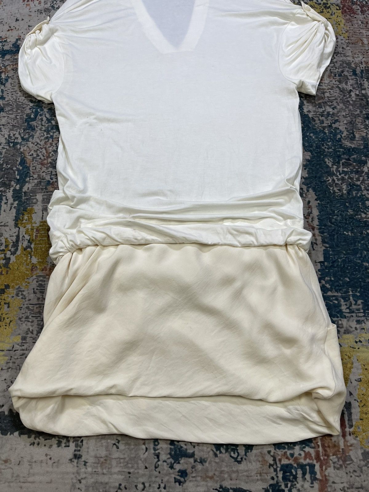 Brunello Cucinelli Brunello Cucinelli White Ruched Drawstring Mini Dress Size M / US 6-8 / IT 42-44 - 8 Thumbnail