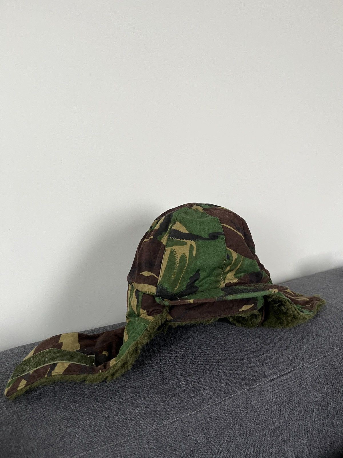Vintage Kurt Cobain Style DPM Camo Trapper Hat Military Ushanka Size ONE SIZE - 14 Thumbnail