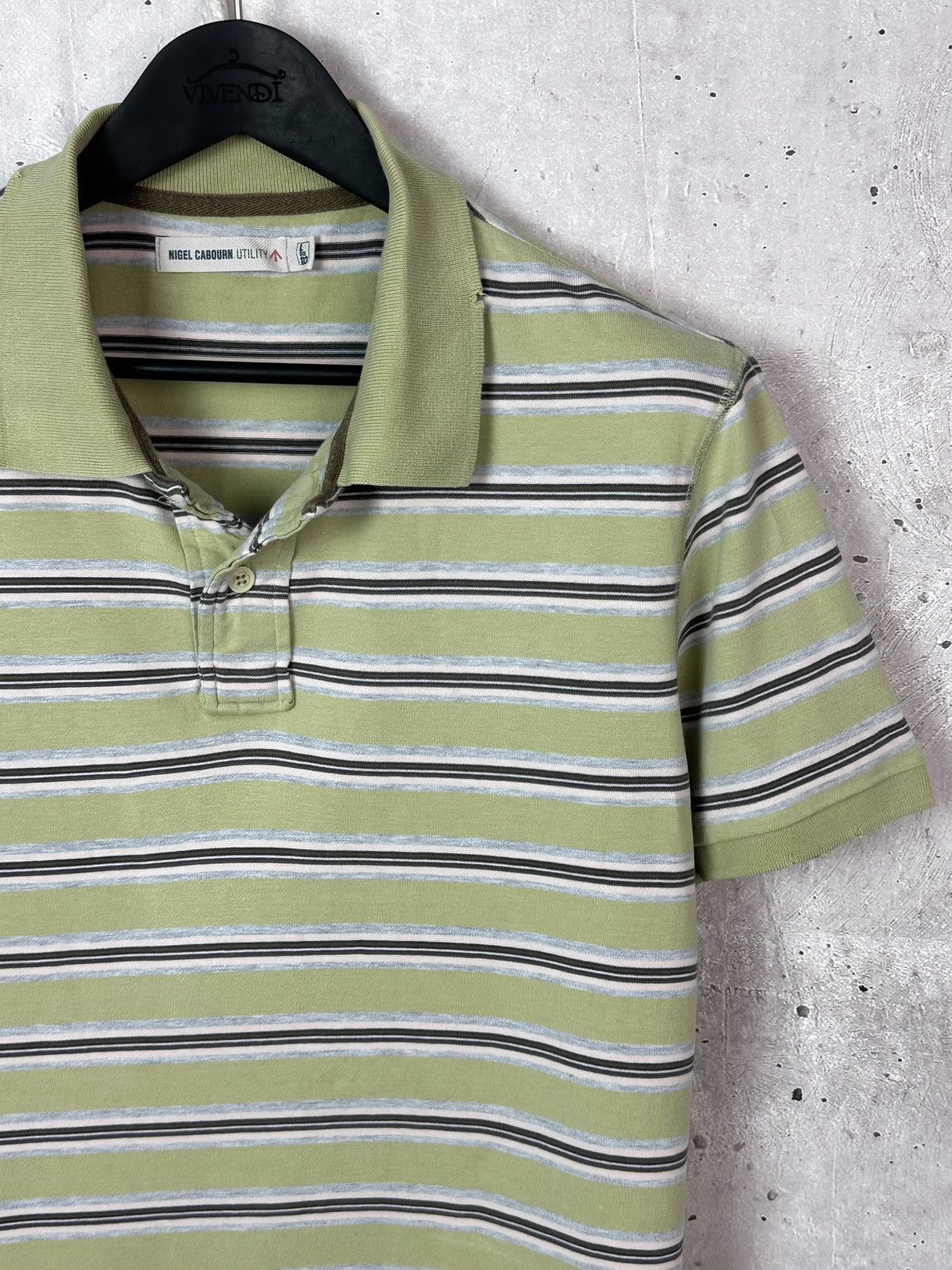 Nigel Cabourn Nigel Cabourn Utility Stripped Distressed Men’s Cotton Polo Size US L / EU 52-54 / 3 - 3 Thumbnail