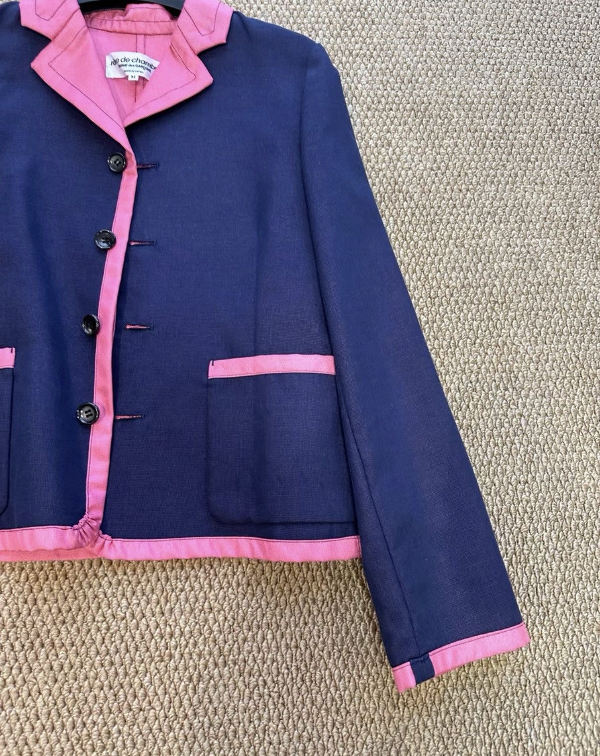 Comme des Garcons Comme des Garçons Navy Blue Blazer with Pink Trim K23 Size M / US 6-8 / IT 42-44 - 2 Thumbnail