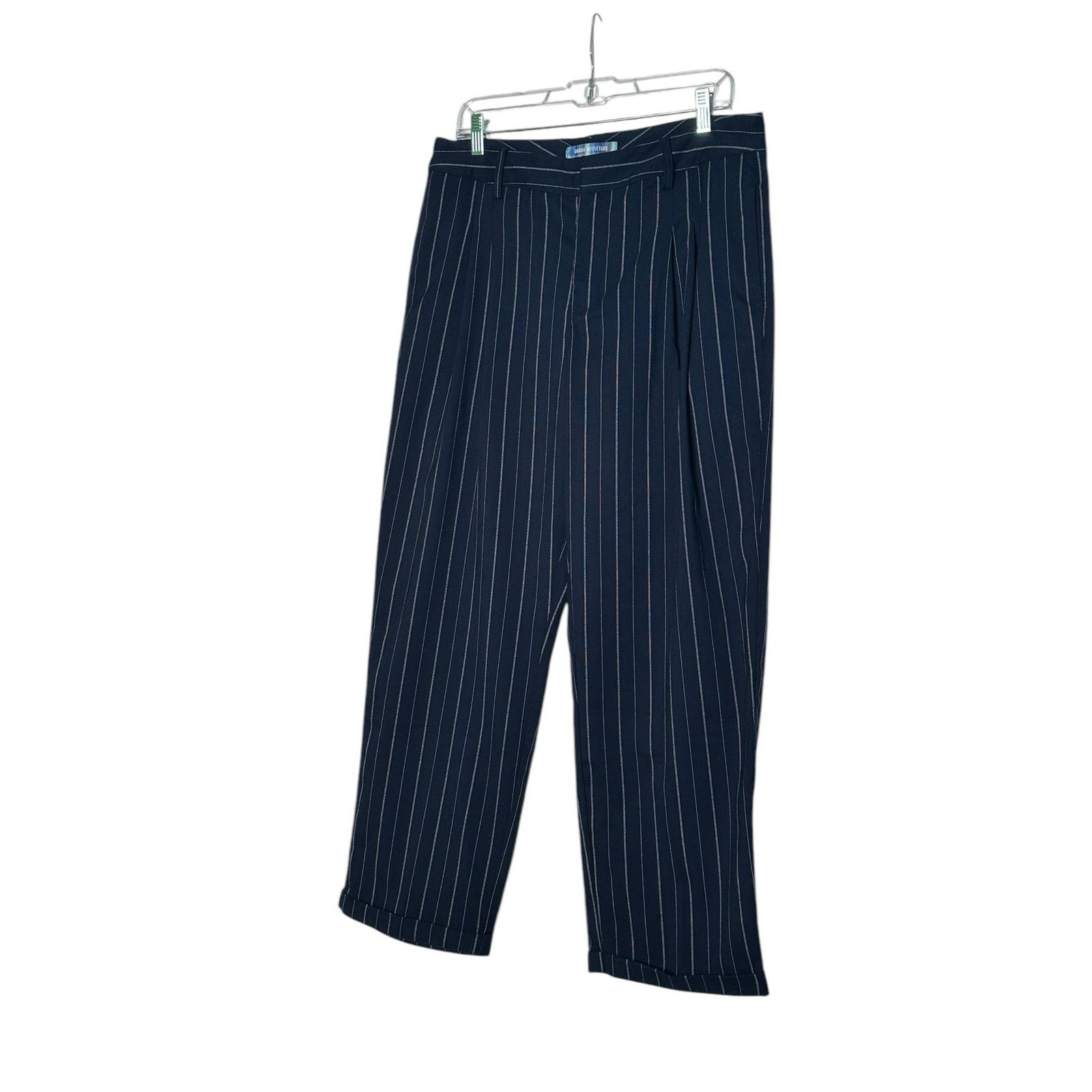 Urban Outfitters Urban Outfitters pinstripes cuffed pleated pants size large Size 33" - 6 Thumbnail