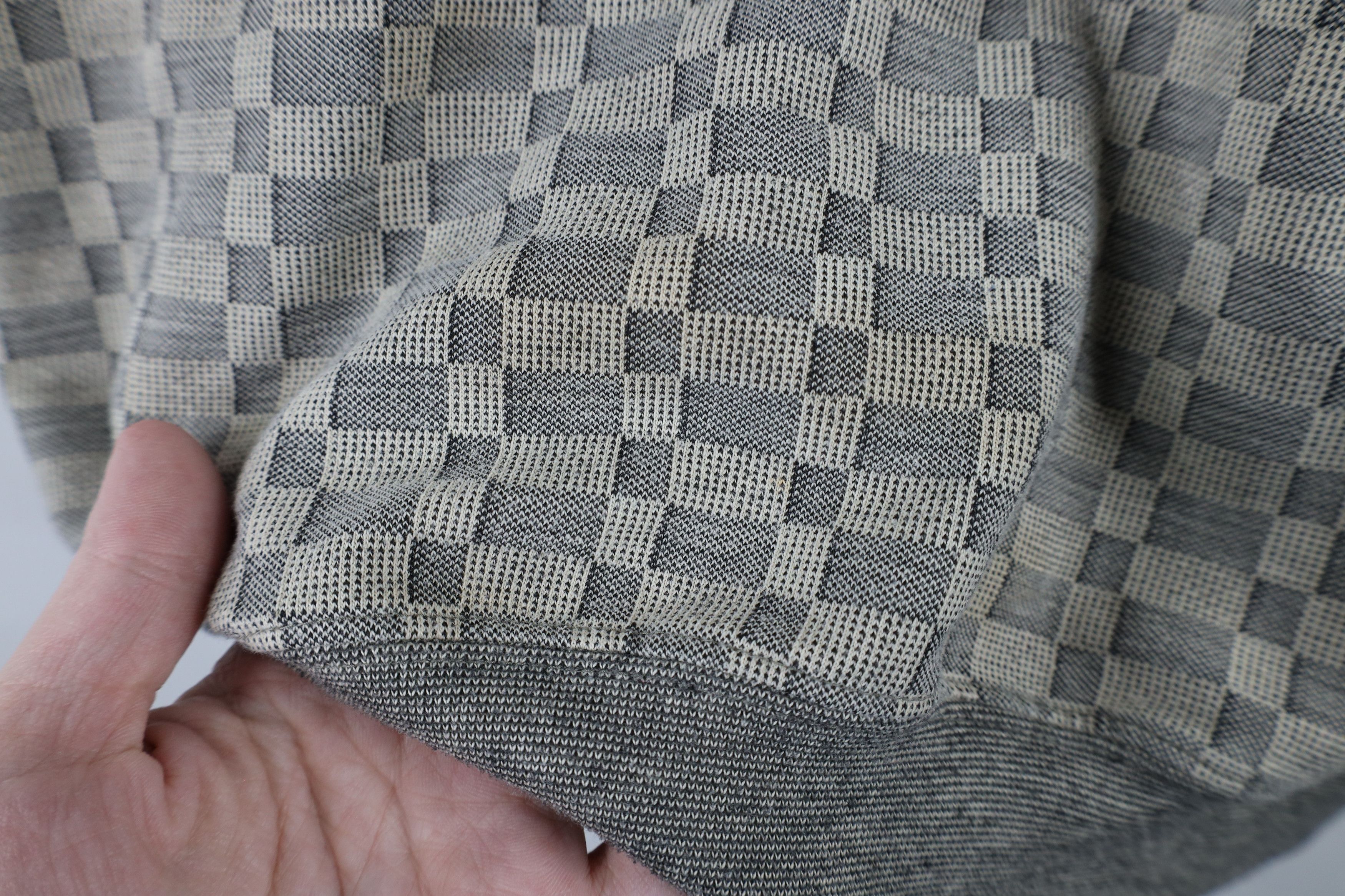 Vintage Vintage 90s Streetwear Checkered Knit Pullover Polo Shirt Size US XL / EU 56 / 4 - 5 Thumbnail
